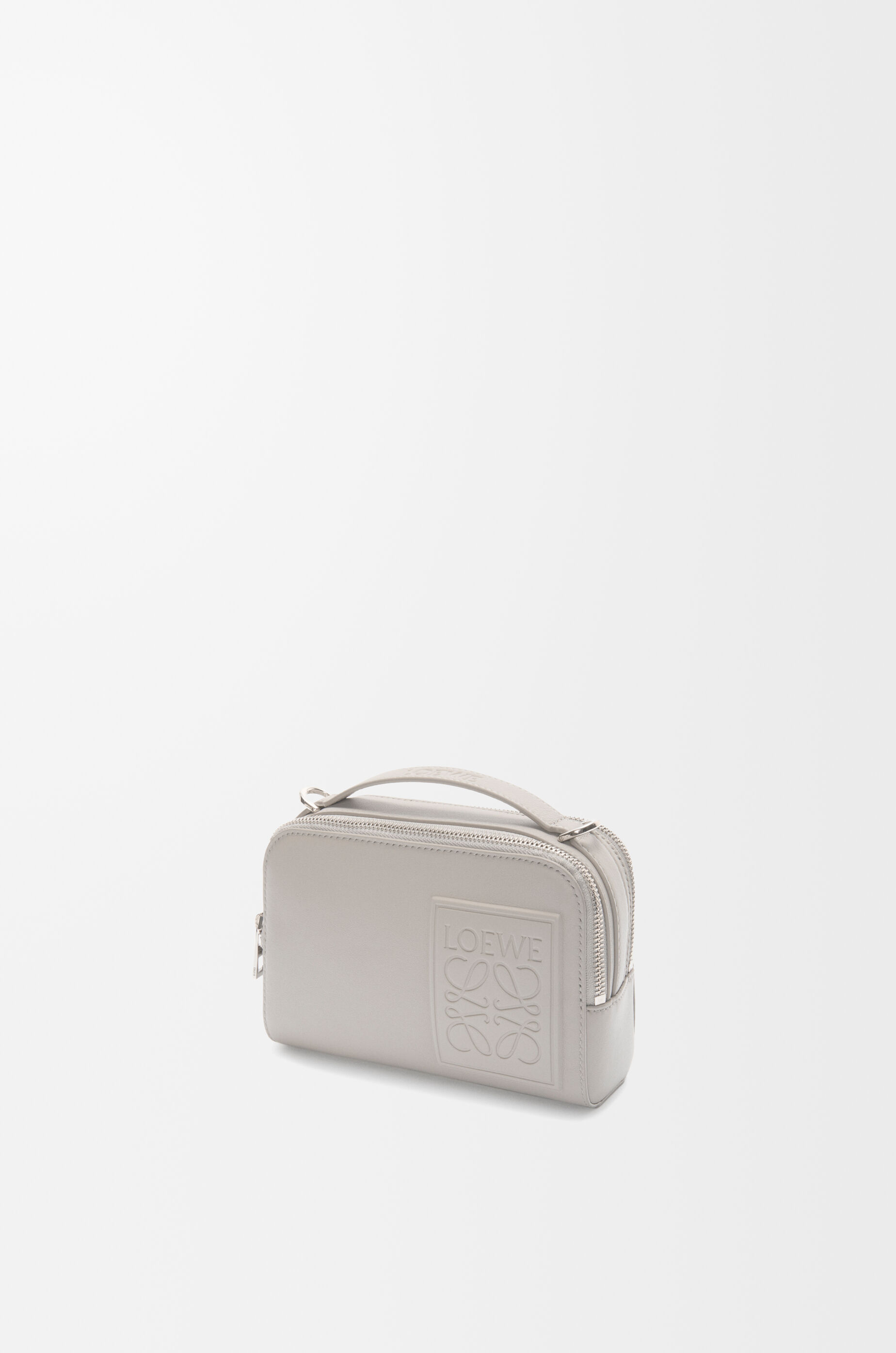 LOEWE Mini crossbody camera bag in satin calfskin Shell Grey