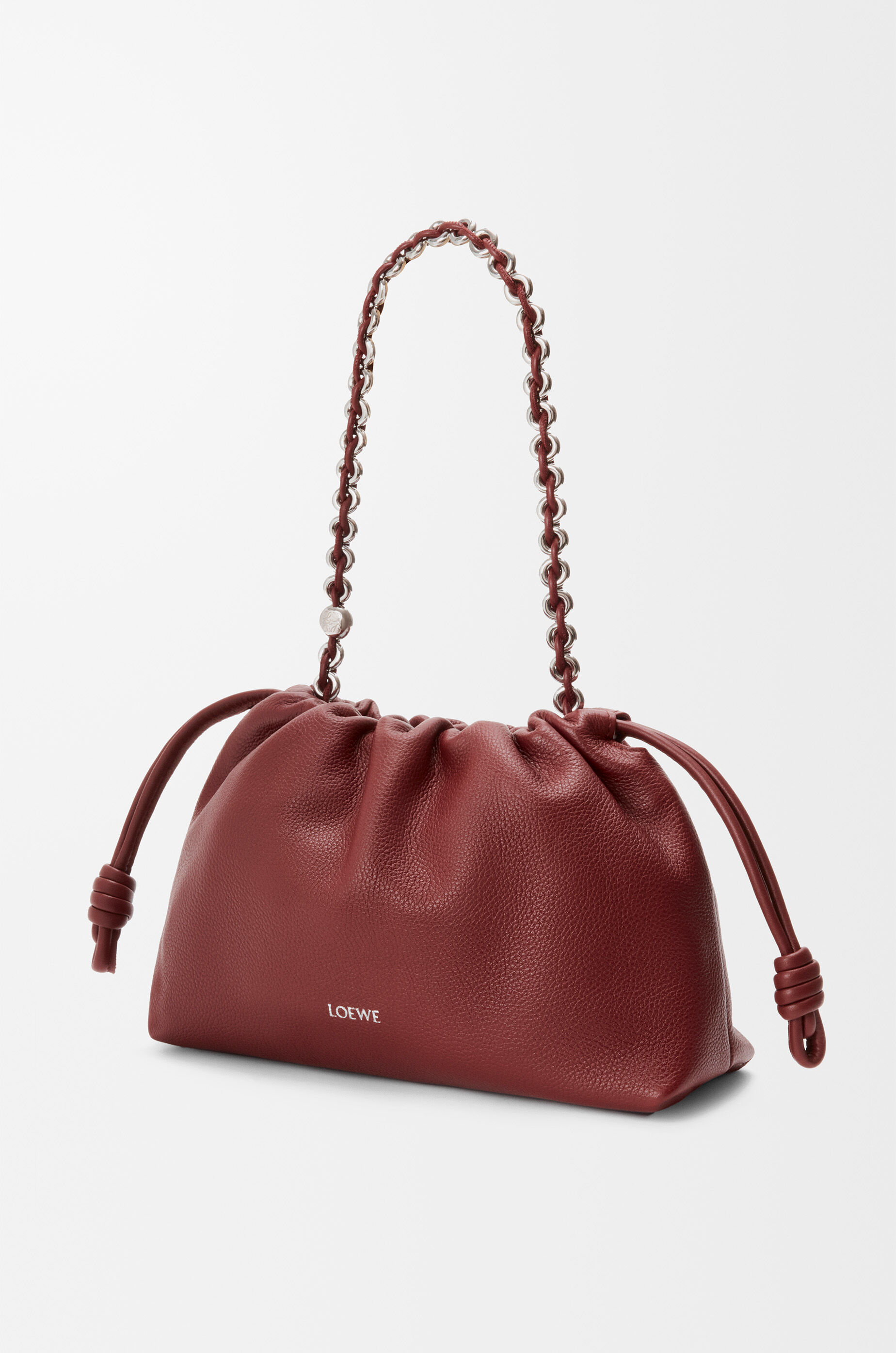 LOEWE Medium Flamenco purse in fine grained calfskin Mahogany