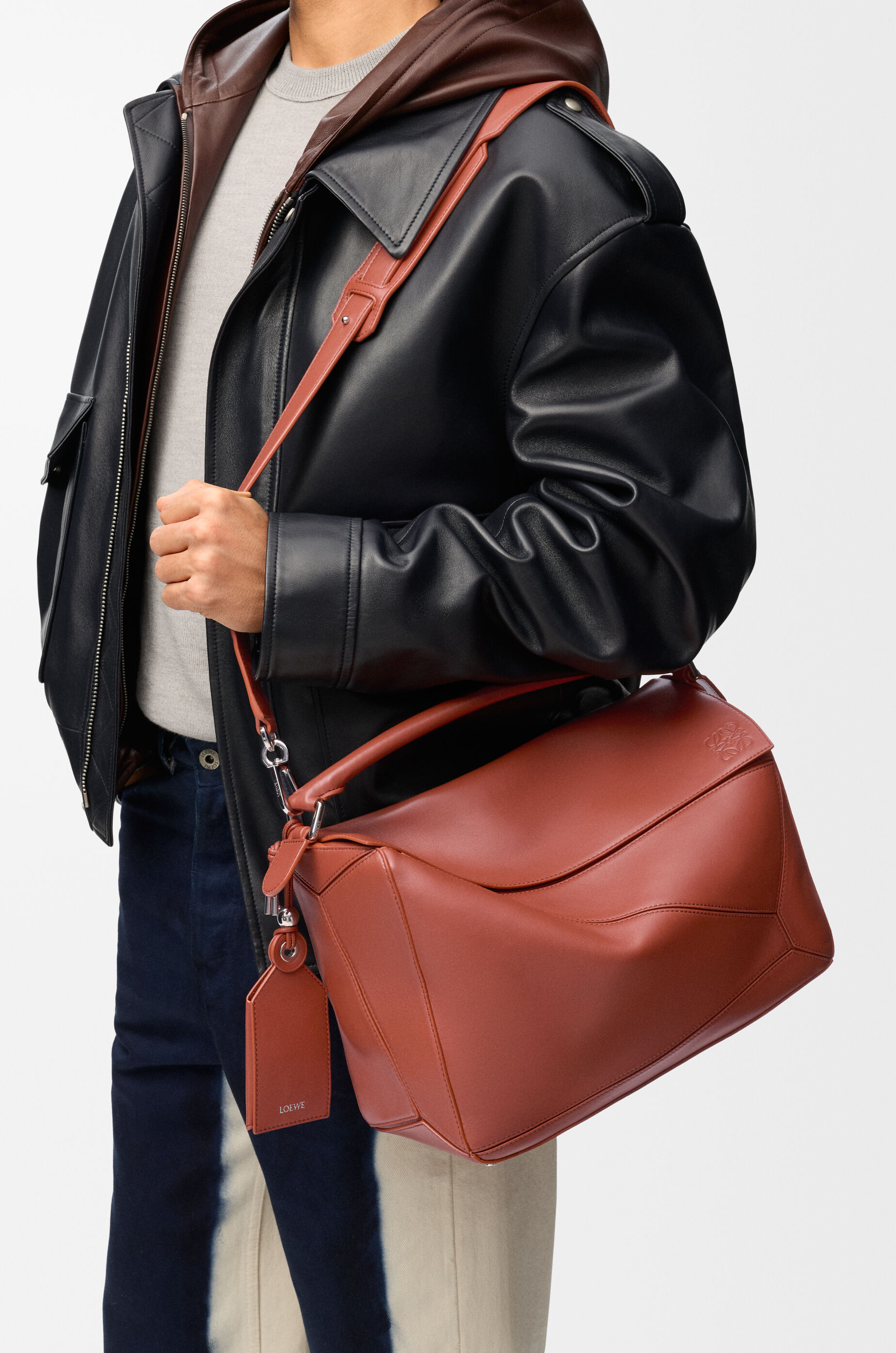 LOEWE Large Featherlight Puzzle bag in nappa lambskin Tomette