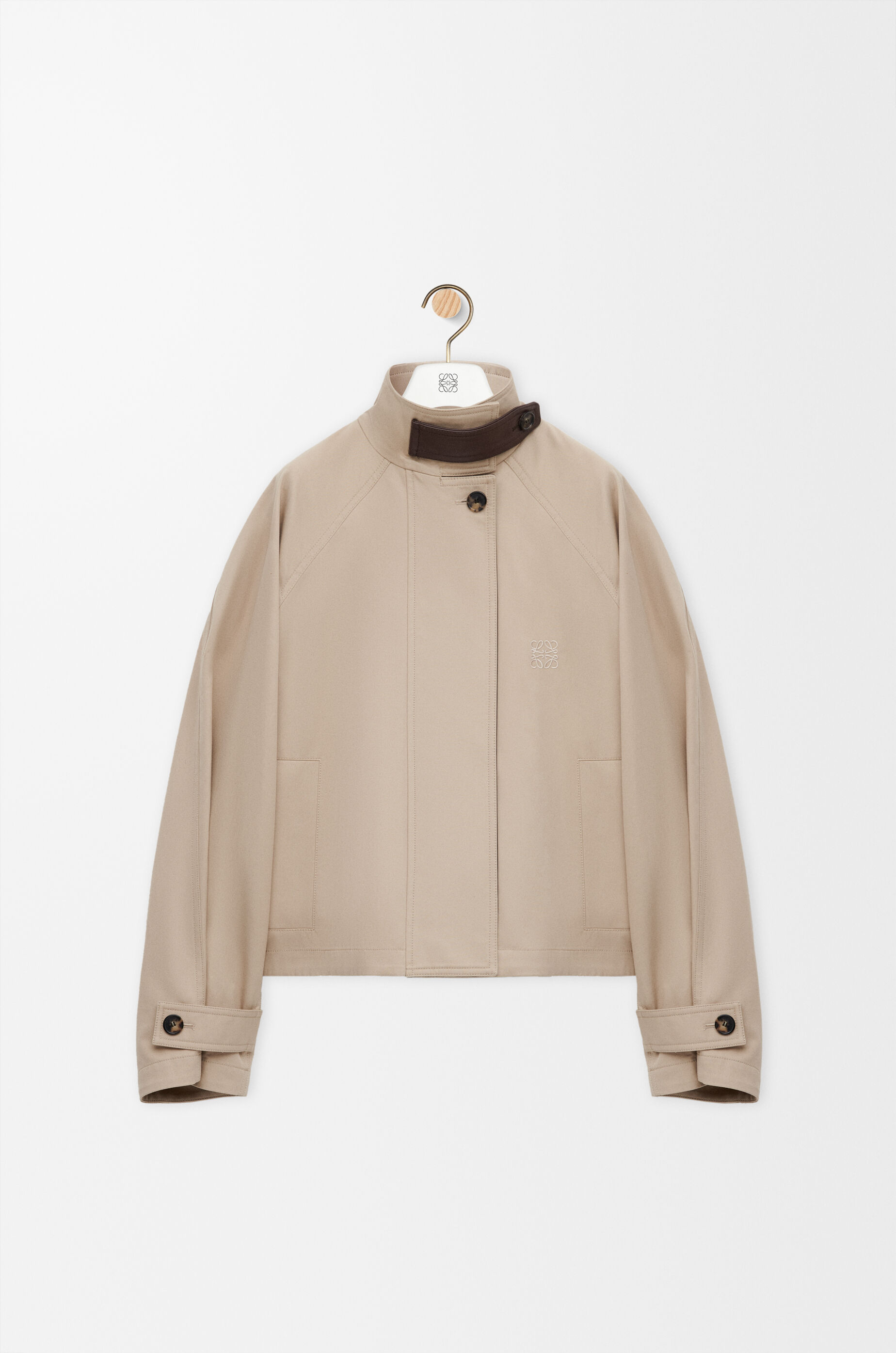 LOEWE Short parka in cotton and silk Beige