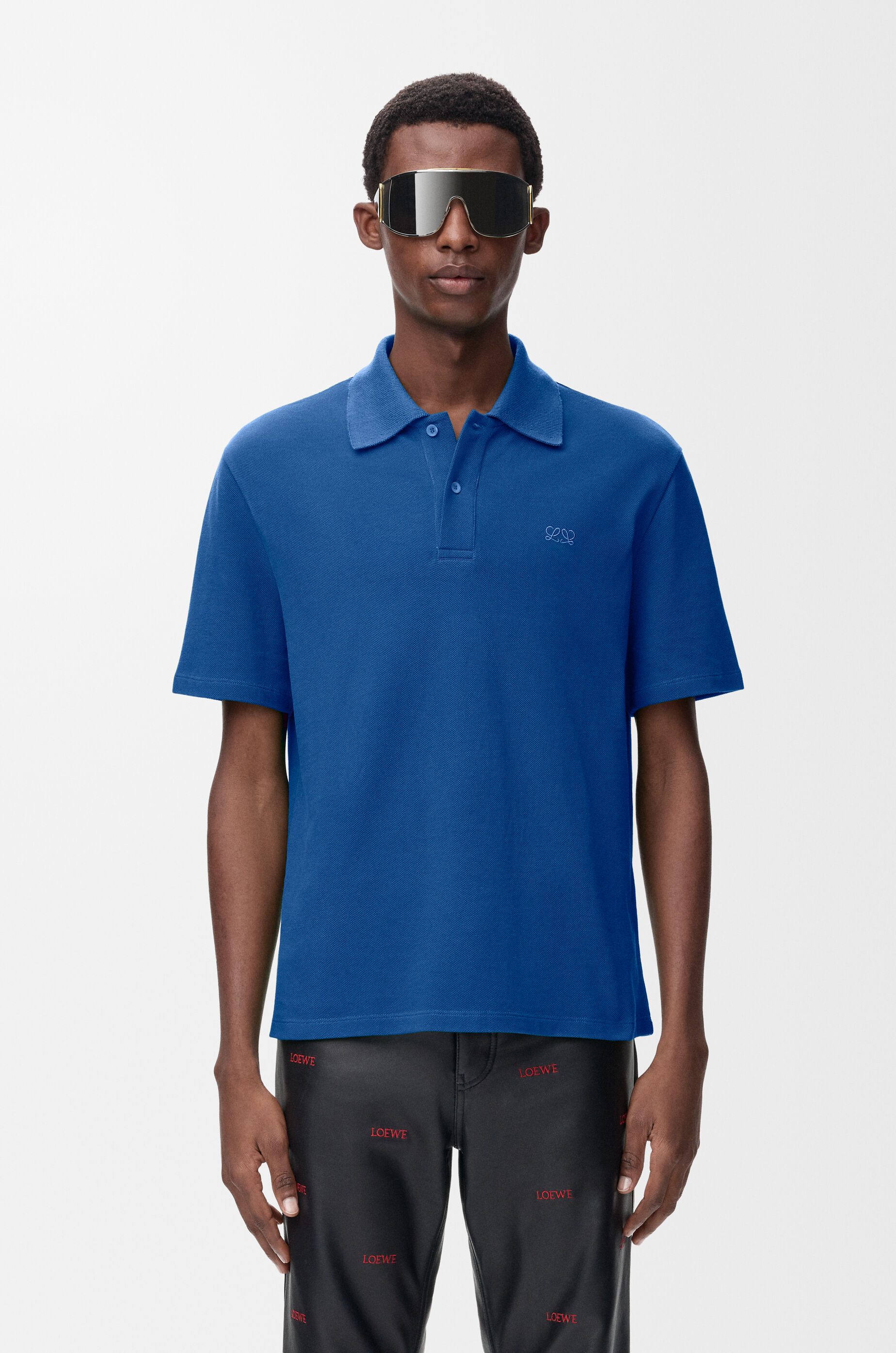 LOEWE Polo in cotton Blue
