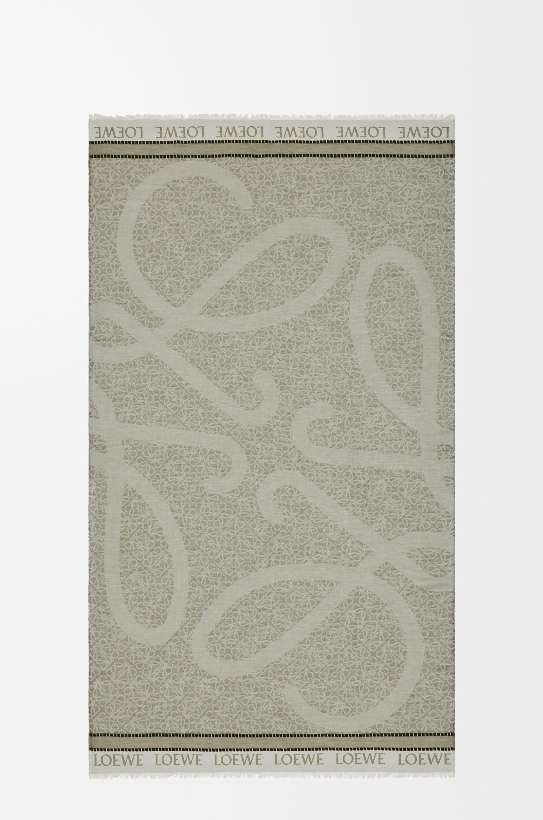 LOEWE Pareo in cotton Khaki Green