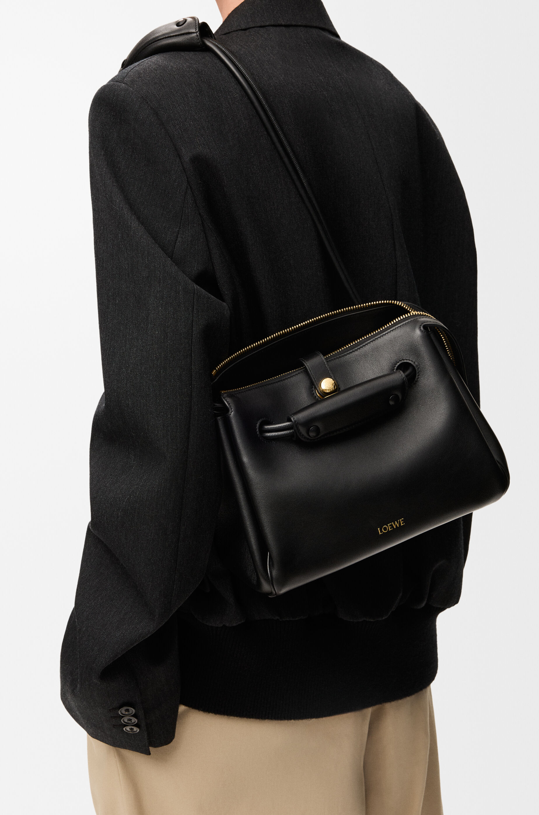 LOEWE Small Madrid bag in supple calfskin Black