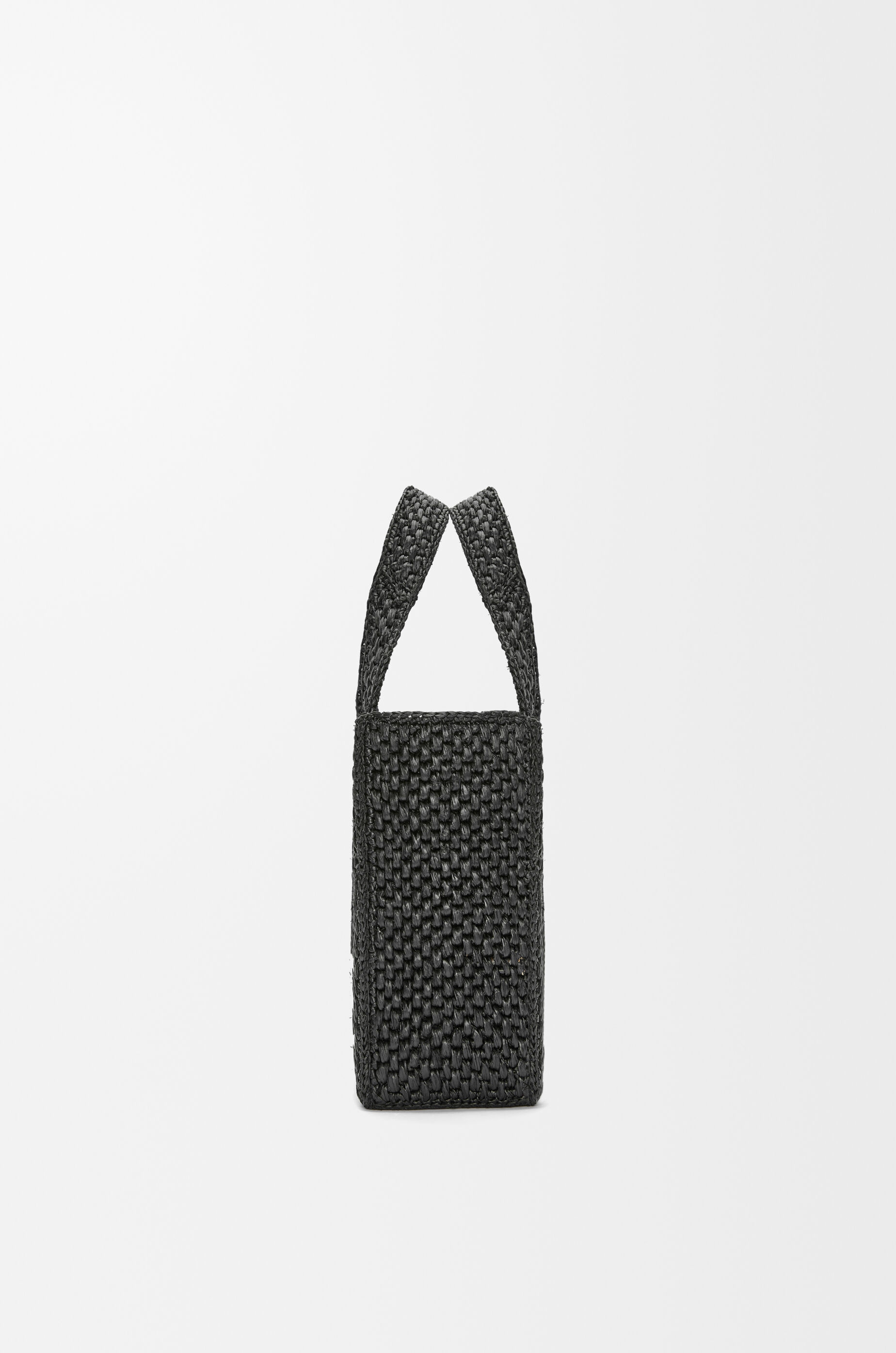 LOEWE Small LOEWE Font tote in raffia Black