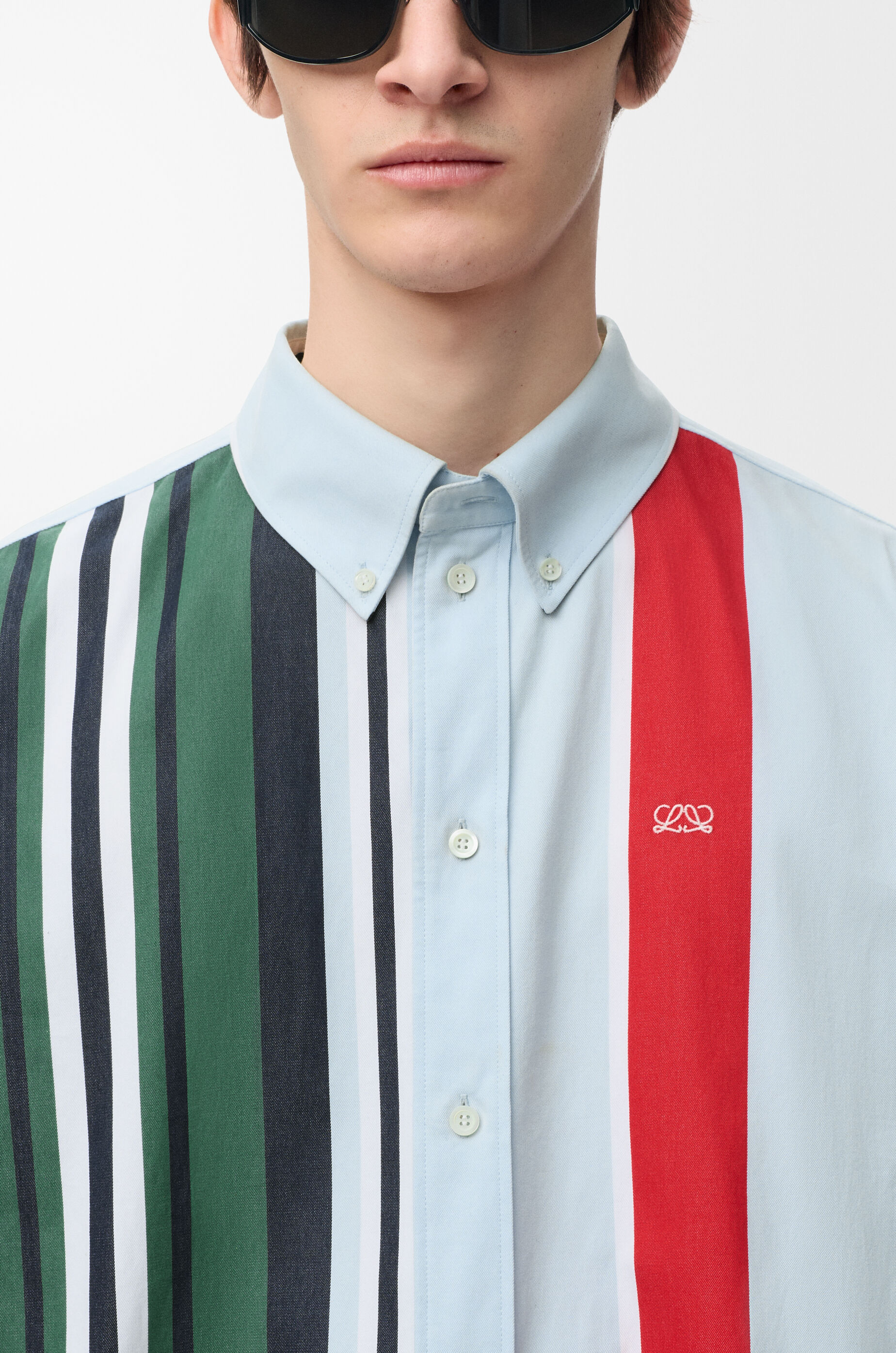 LOEWE Shirt in cotton Blue/Multicolor