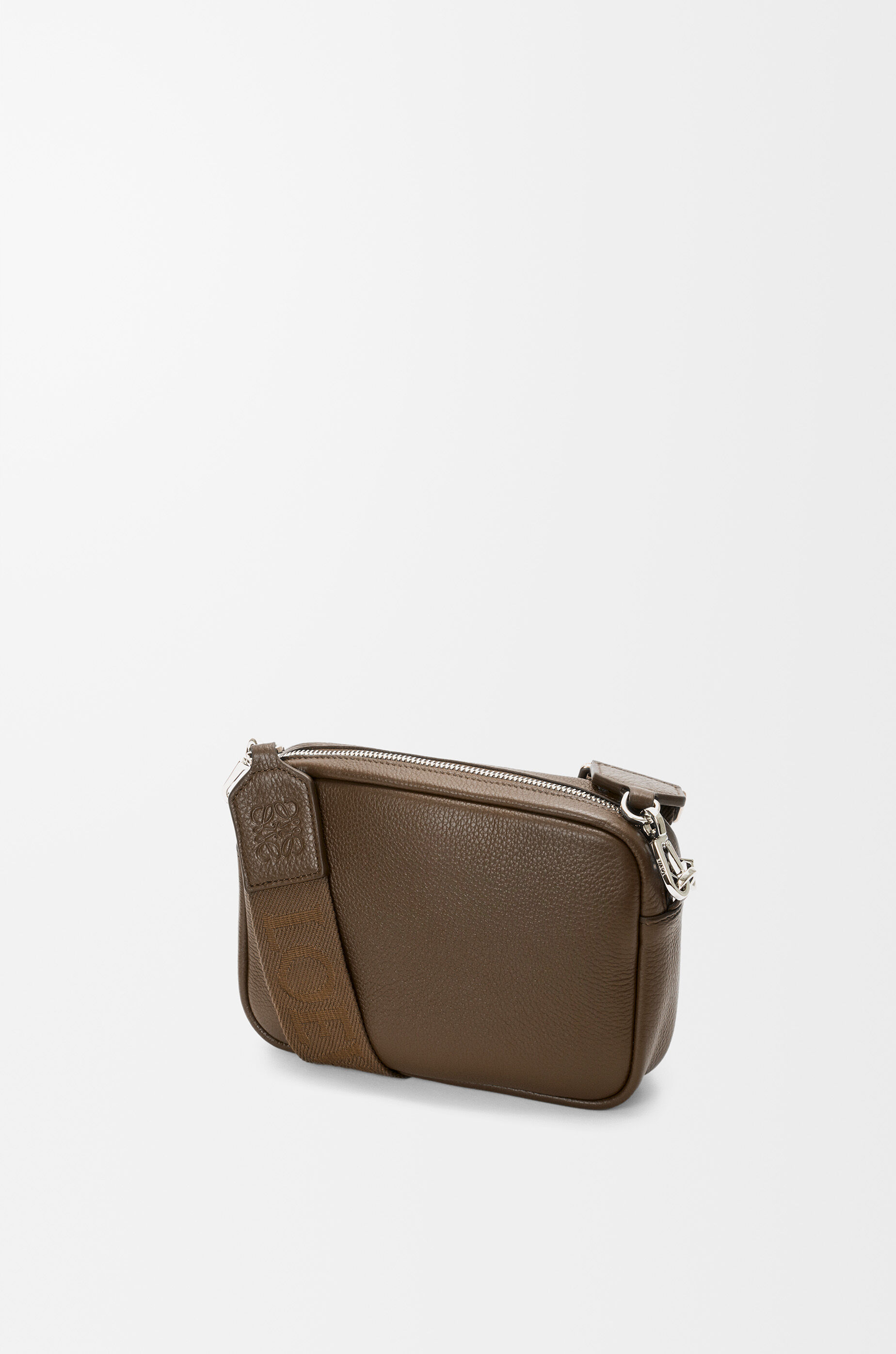 LOEWE Small Pebble messenger bag in supple grained calfskin Tundra