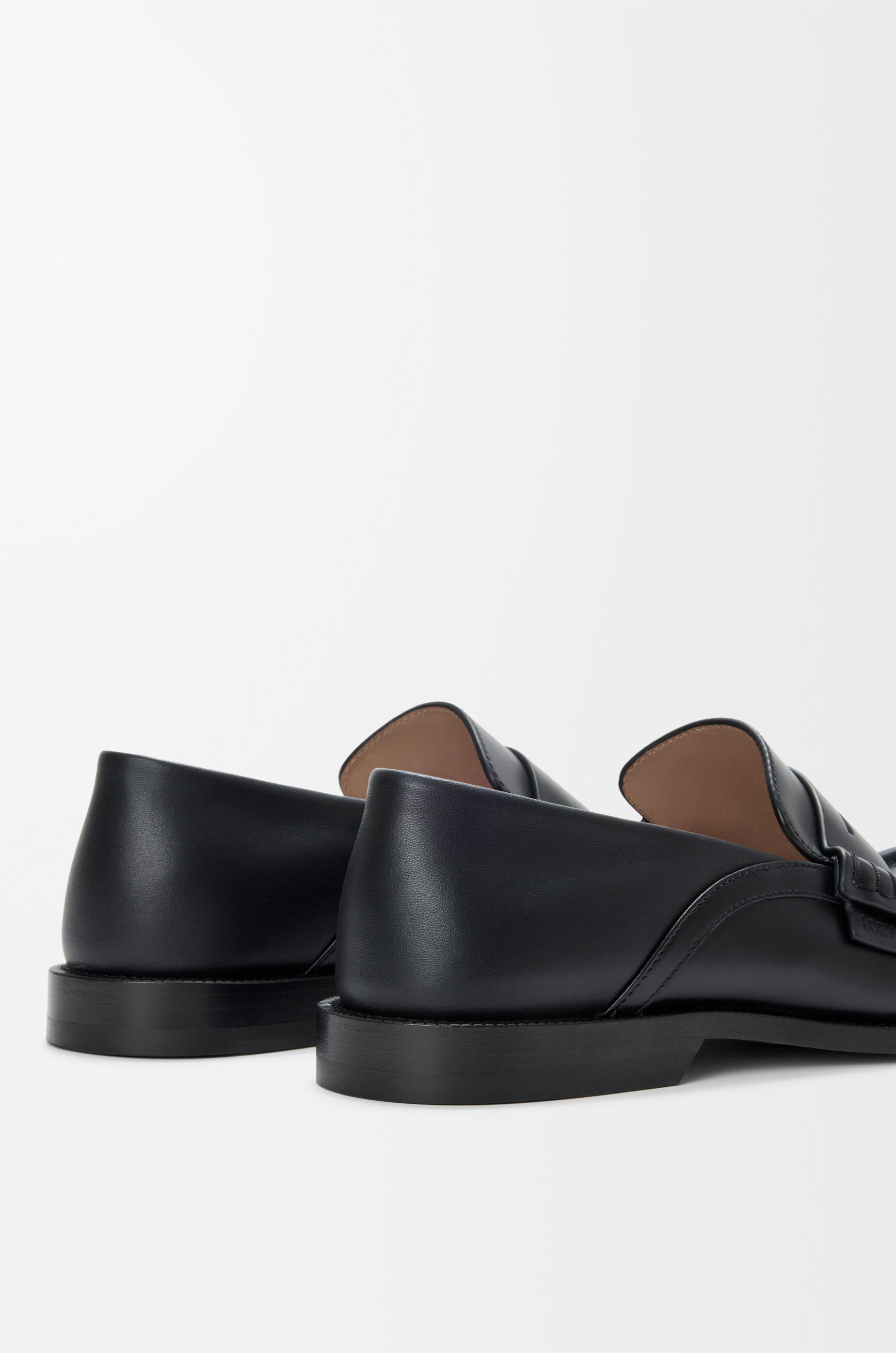 LOEWE Campo flap back loafer in waxy calfskin Black