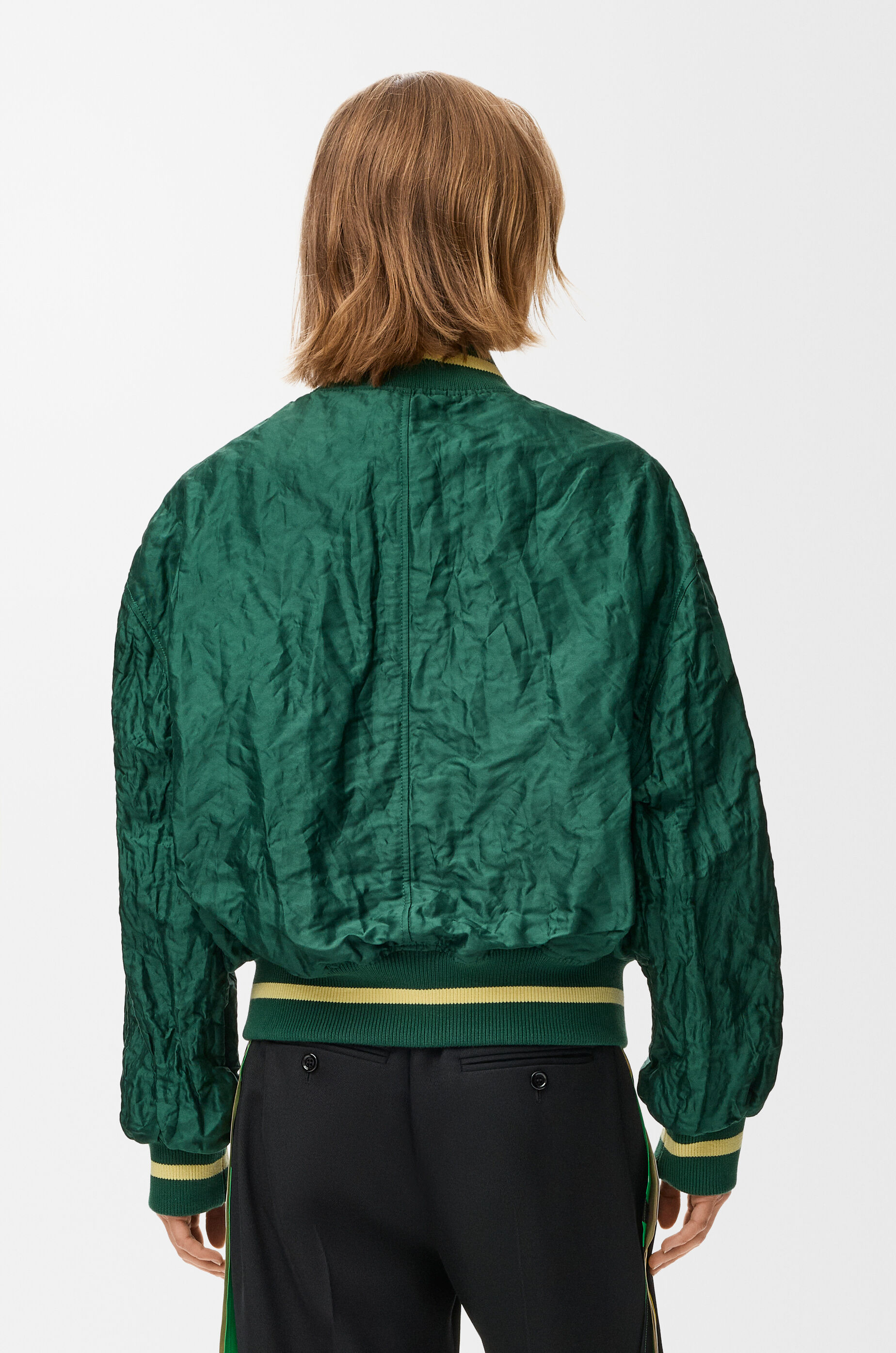 LOEWE Bomber jacket in technical fabric Dark Green