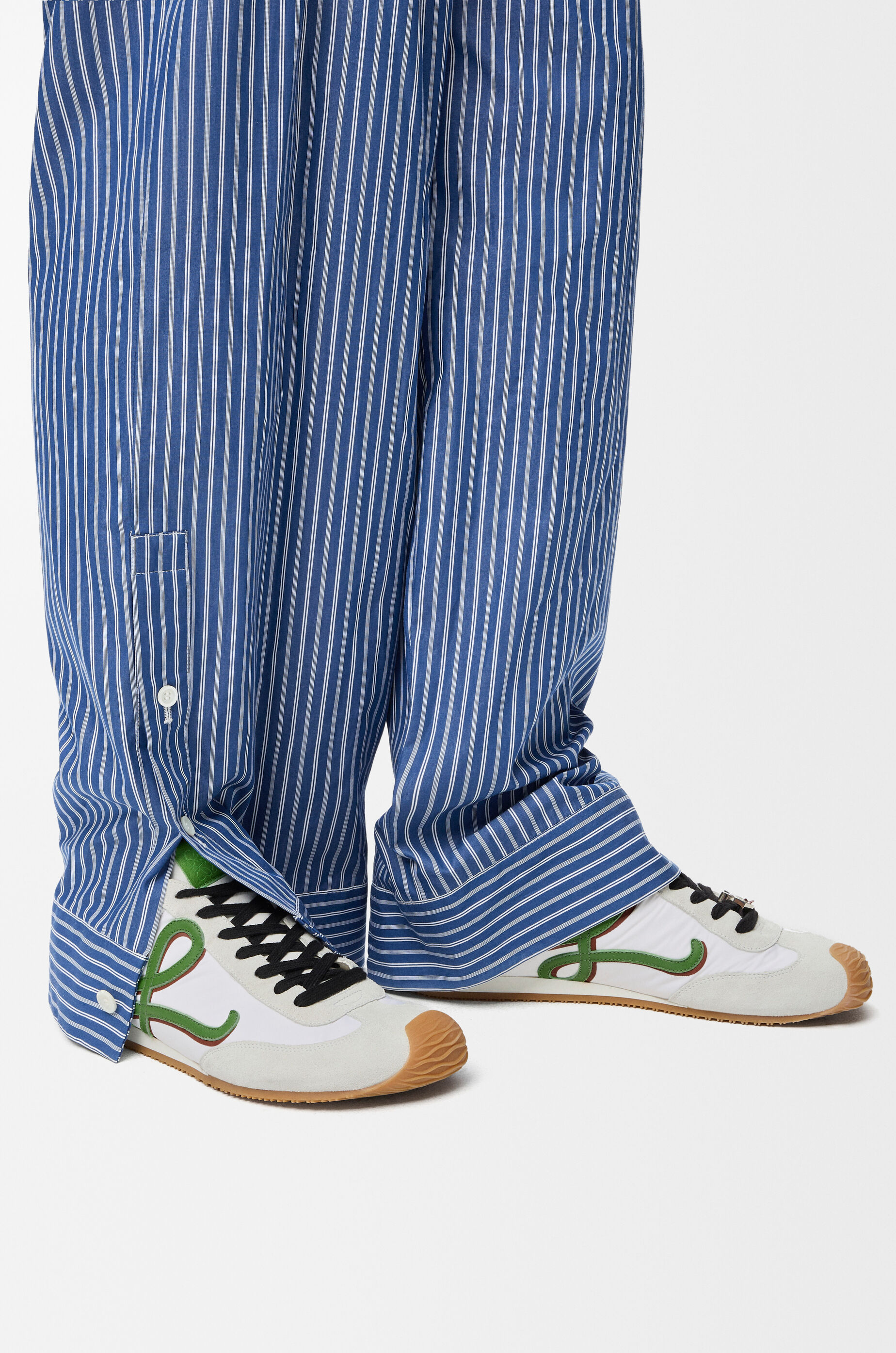 LOEWE Ballet Runner 2.0 in nylon and calfskin White/Grass Green/Dark Orang