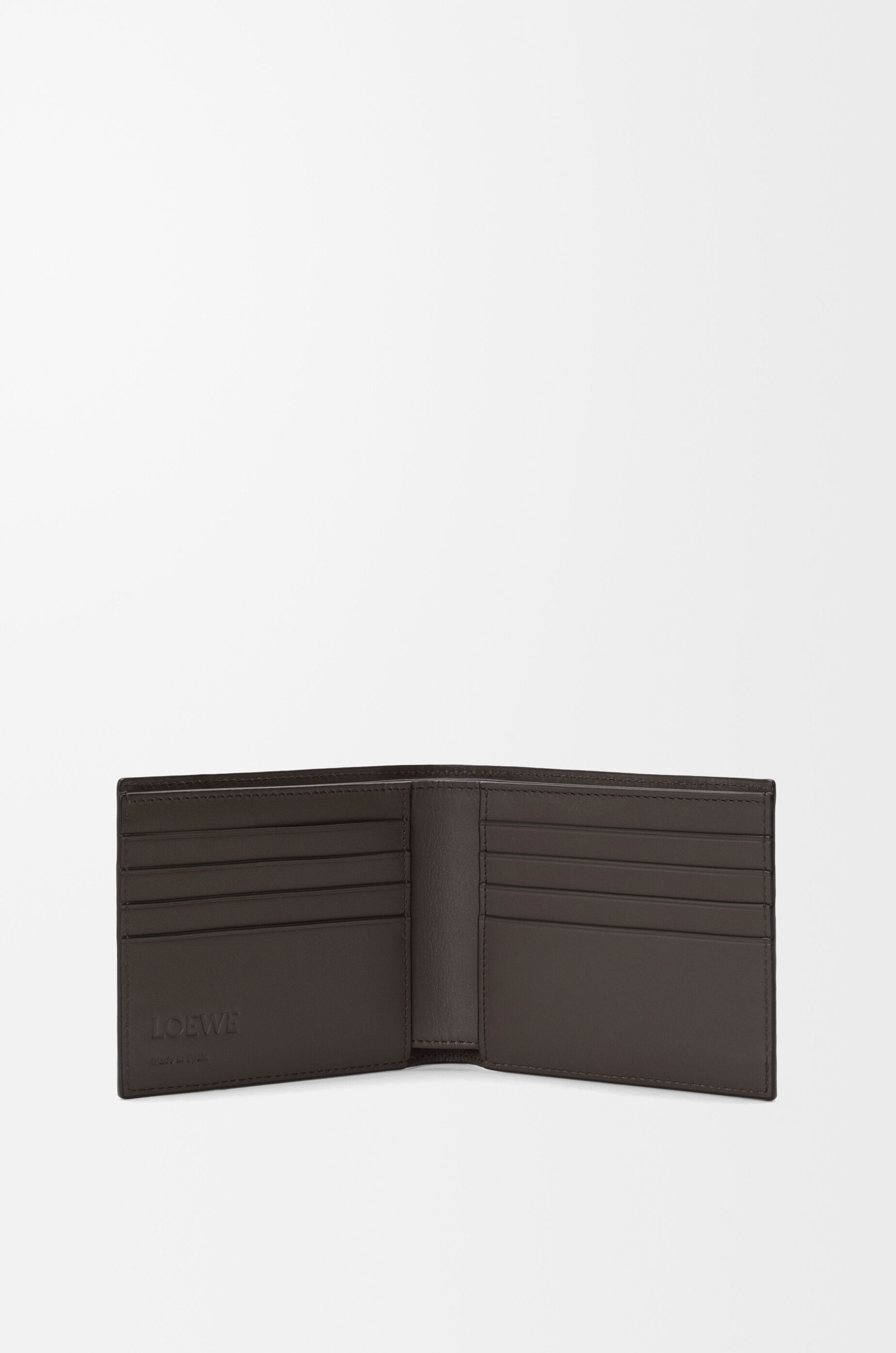 LOEWE Puzzle bifold wallet in supple grained calfskin Dark Grey