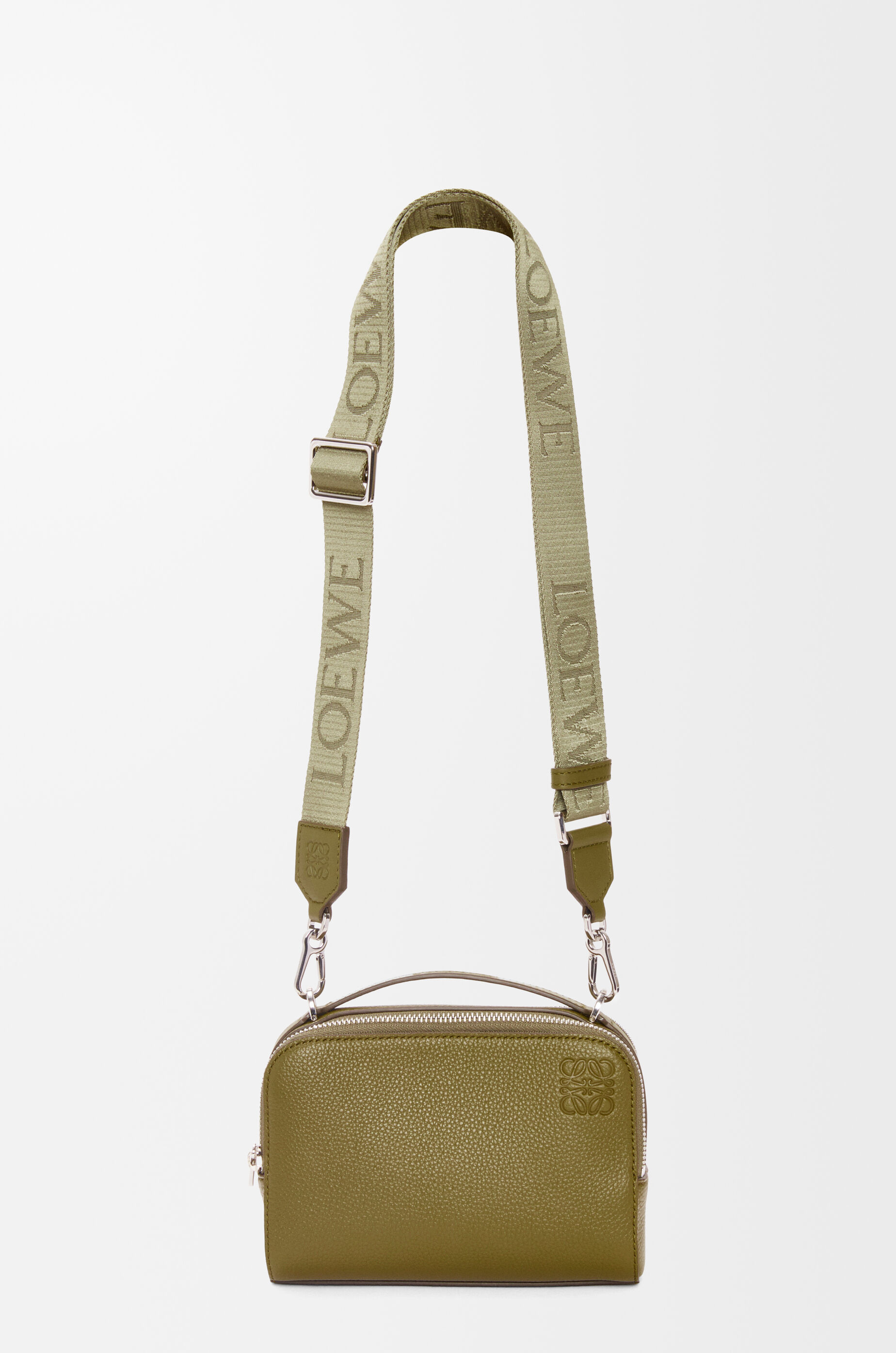LOEWE Mini crossbody camera bag in soft grained calfskin Olive