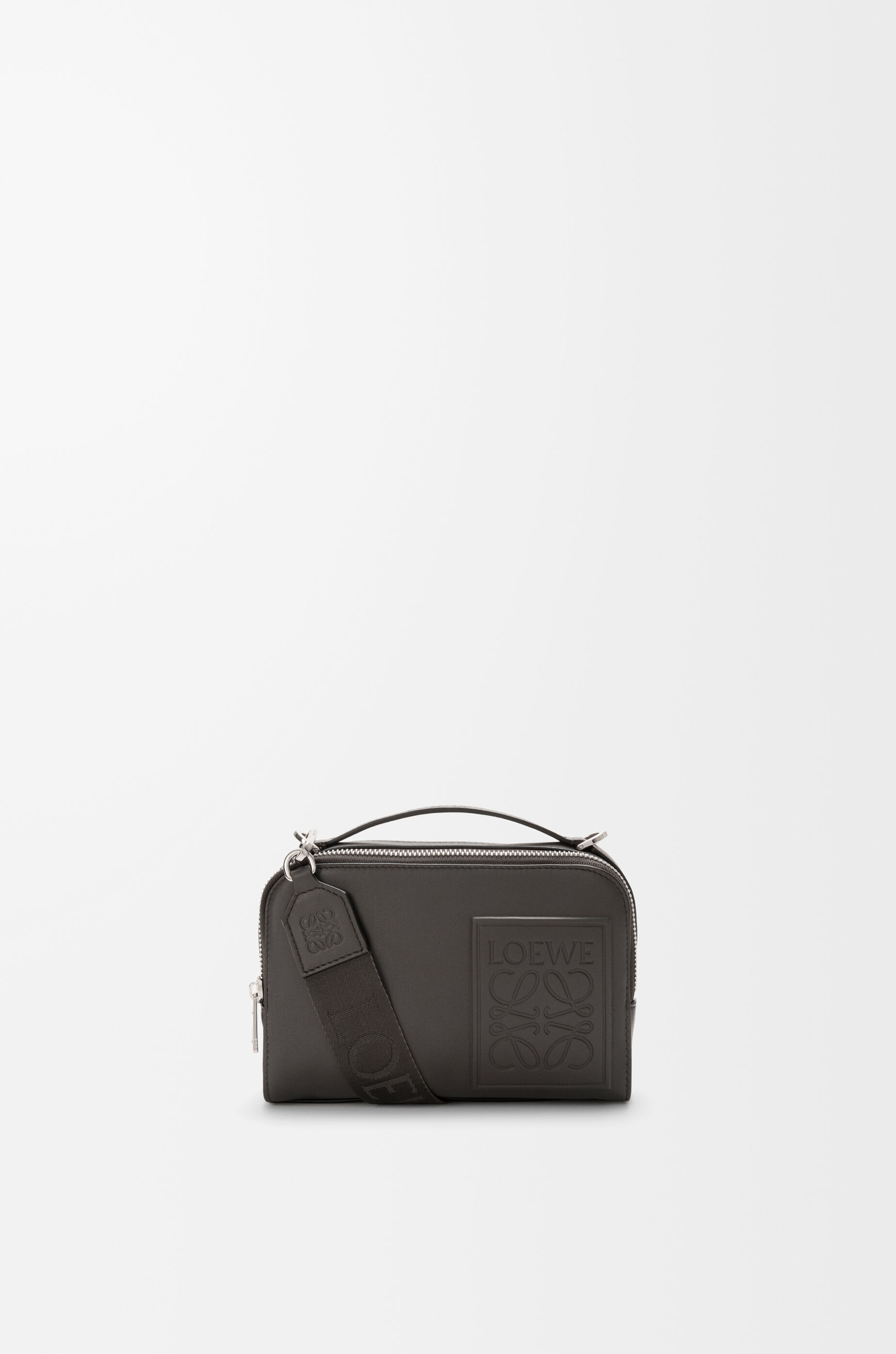 LOEWE Mini crossbody camera bag in satin calfskin Dark Grey