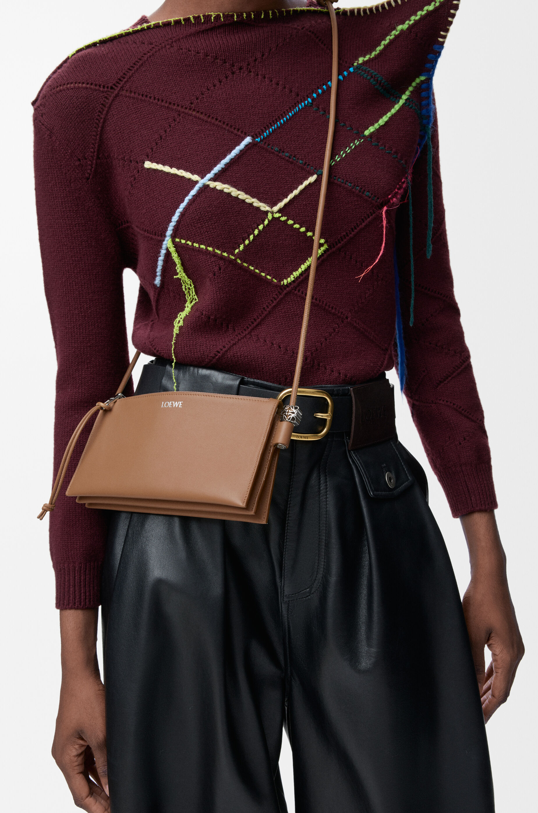 LOEWE Joya pouch in nappa calfskin Mocha