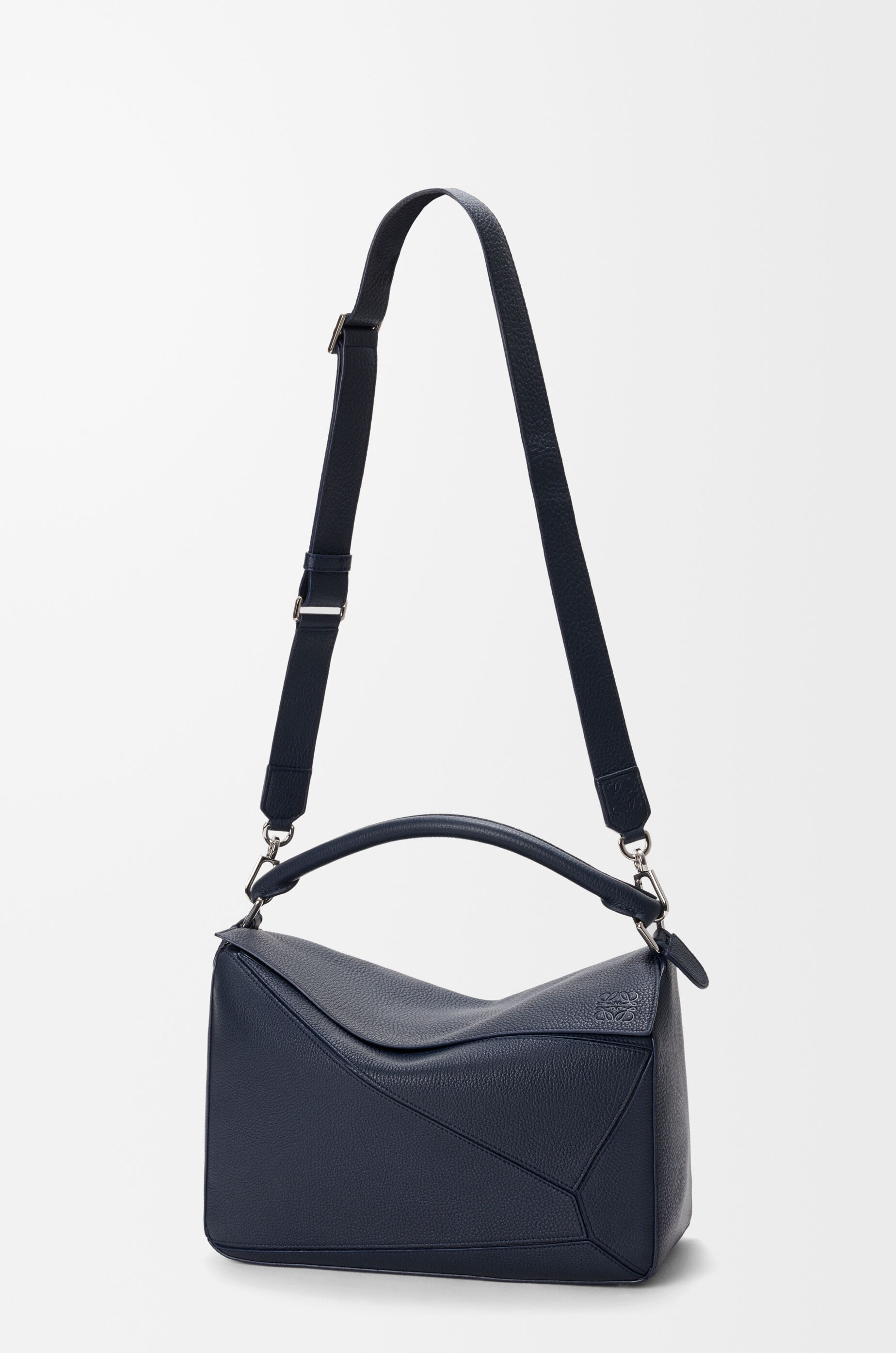LOEWE Large Puzzle bag in supple grained calfskin Deep Navy