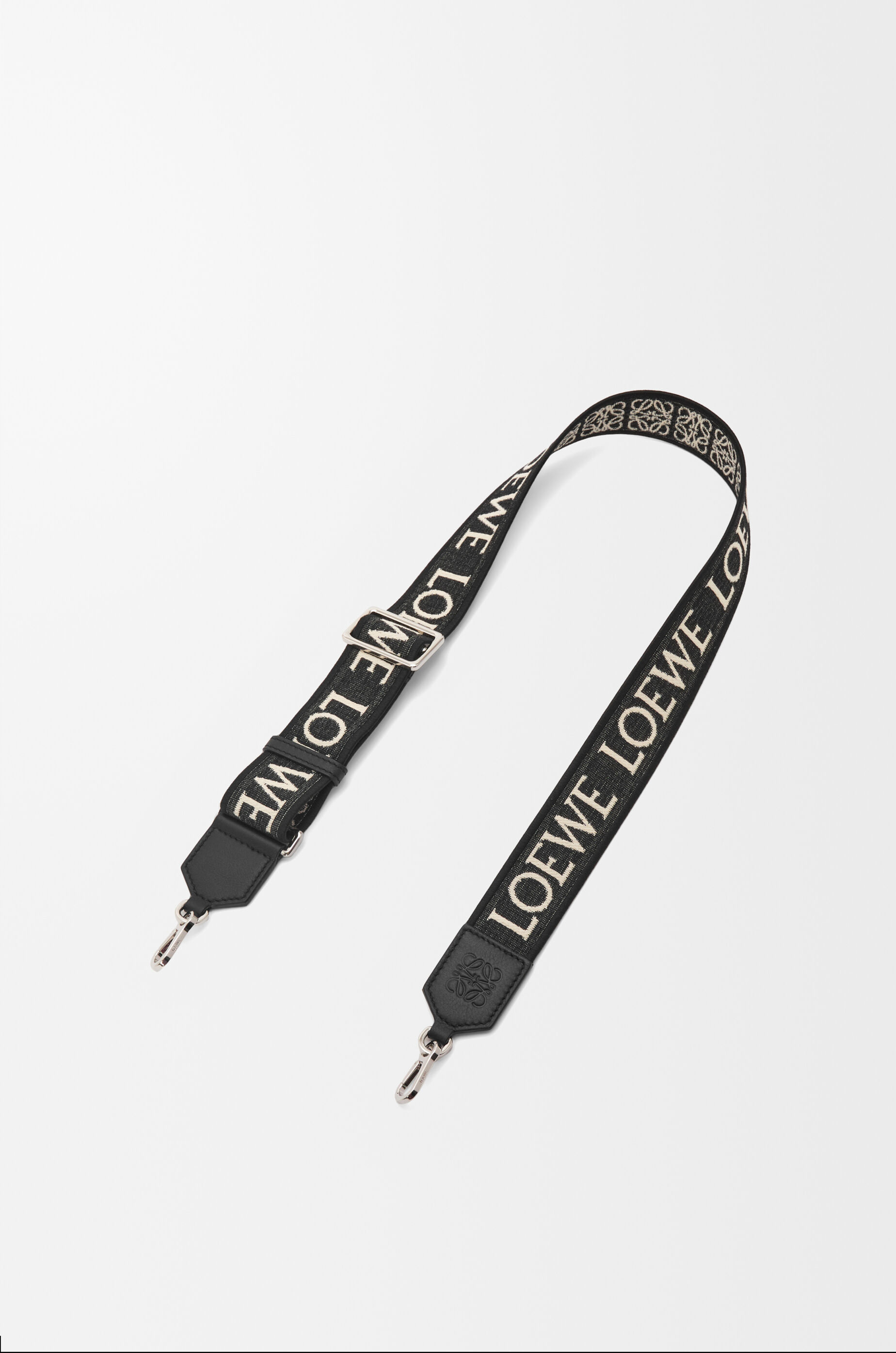 LOEWE Anagram strap in jacquard and calfskin Black