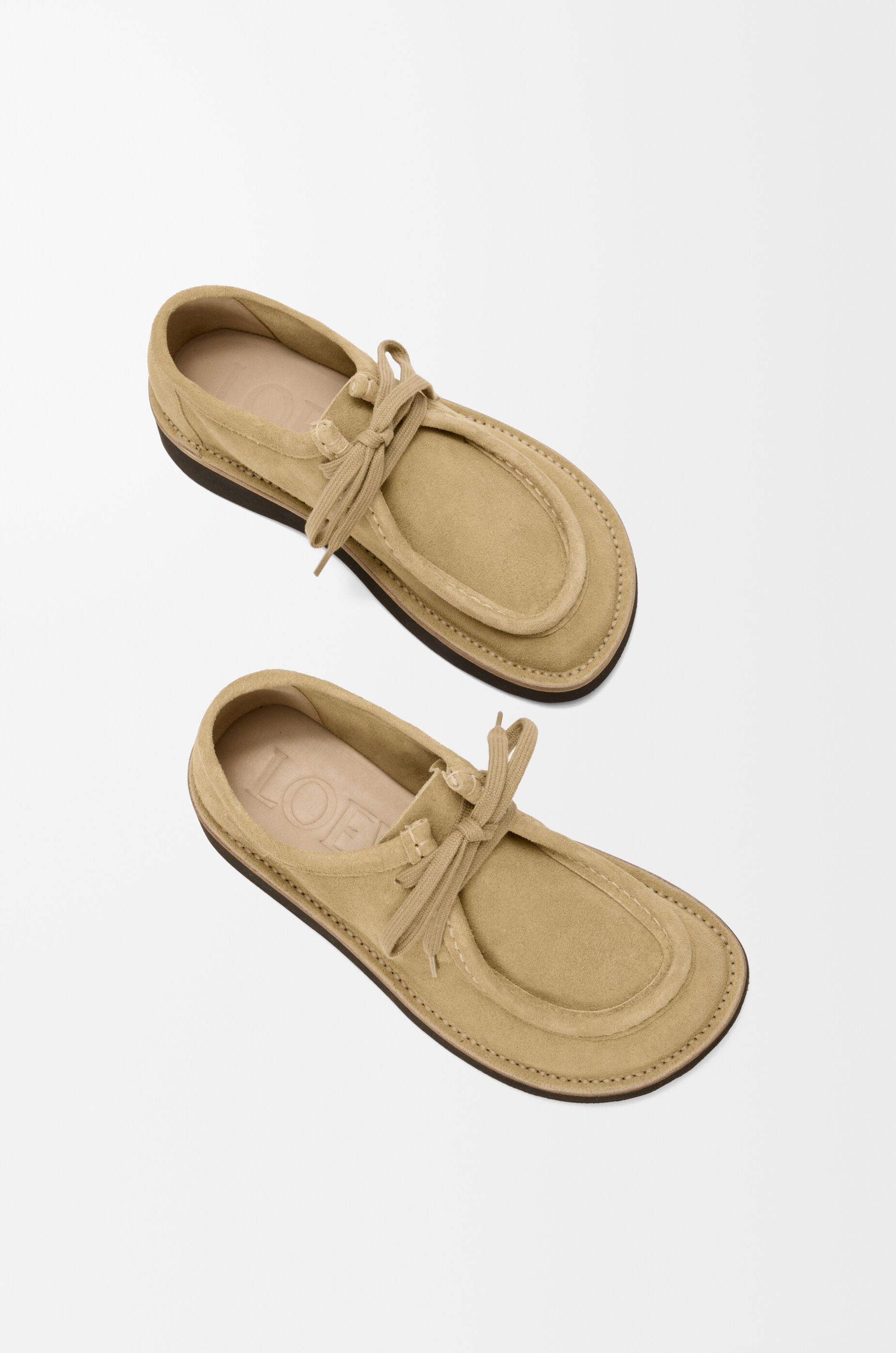 LOEWE Faro lace-up in suede calfskin Sahara