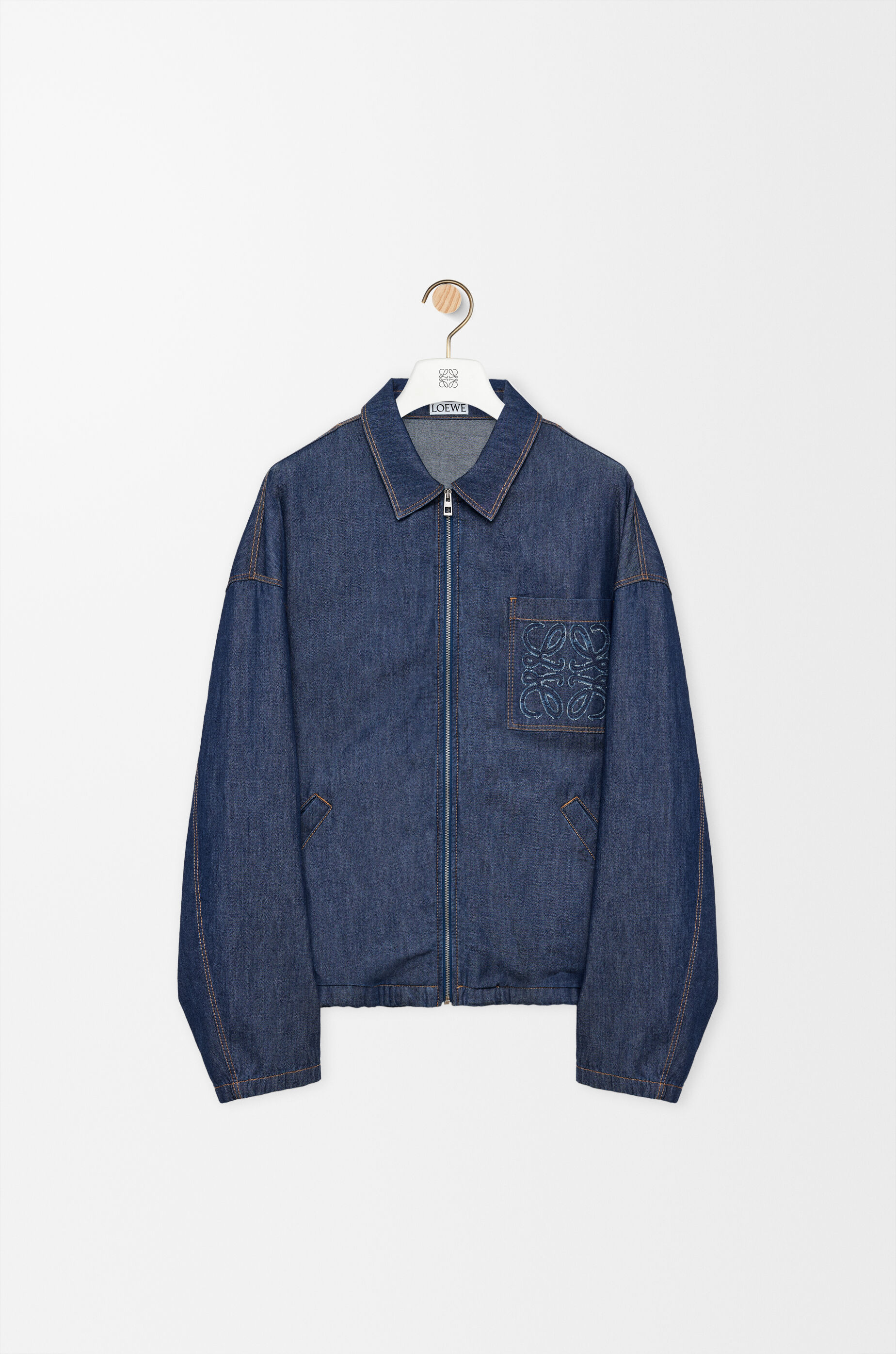 LOEWE Zip-up jacket in cotton Denim Blue