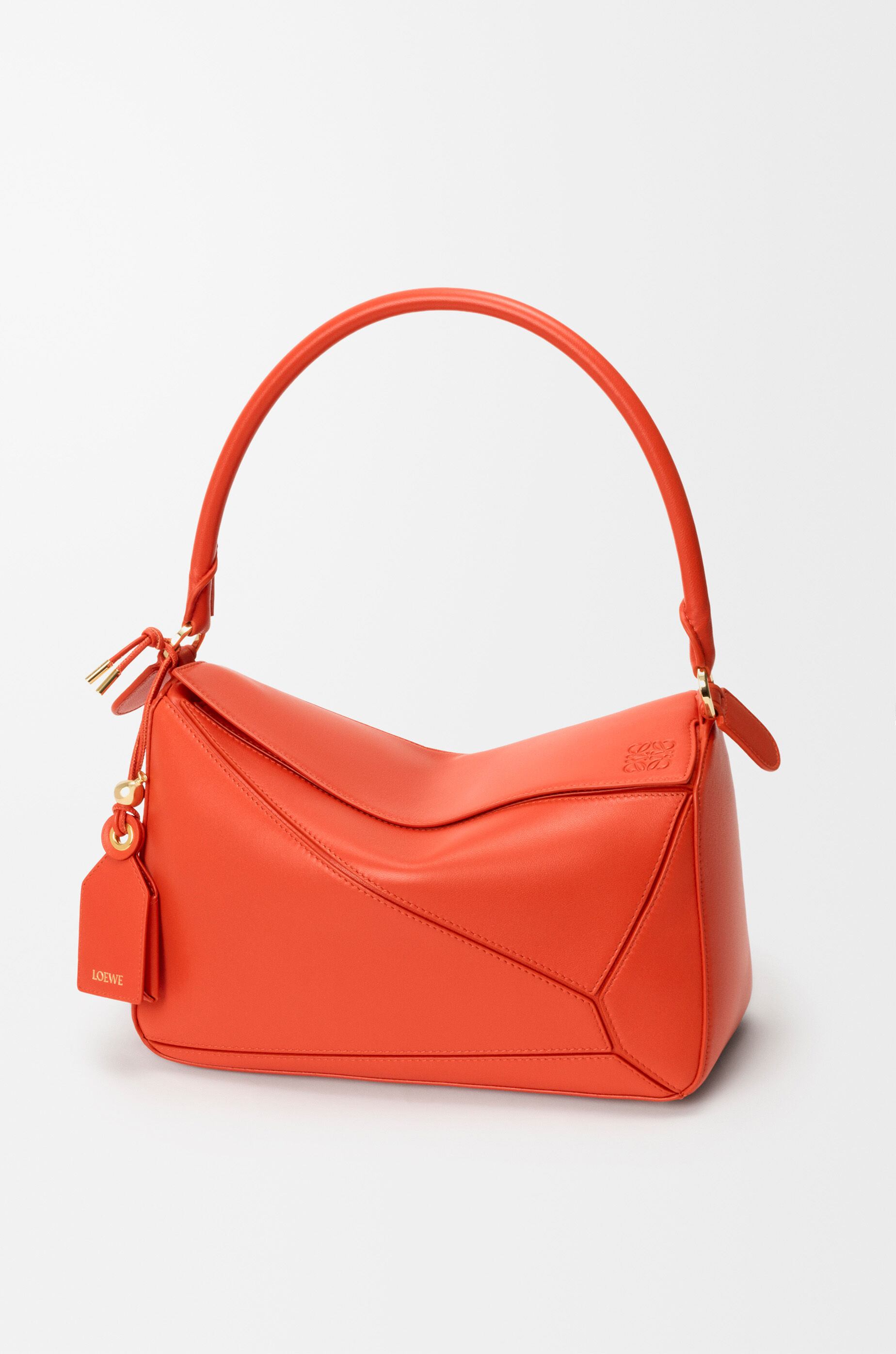 LOEWE Medium Featherlight Puzzle bag in nappa lambskin Deep Saffron