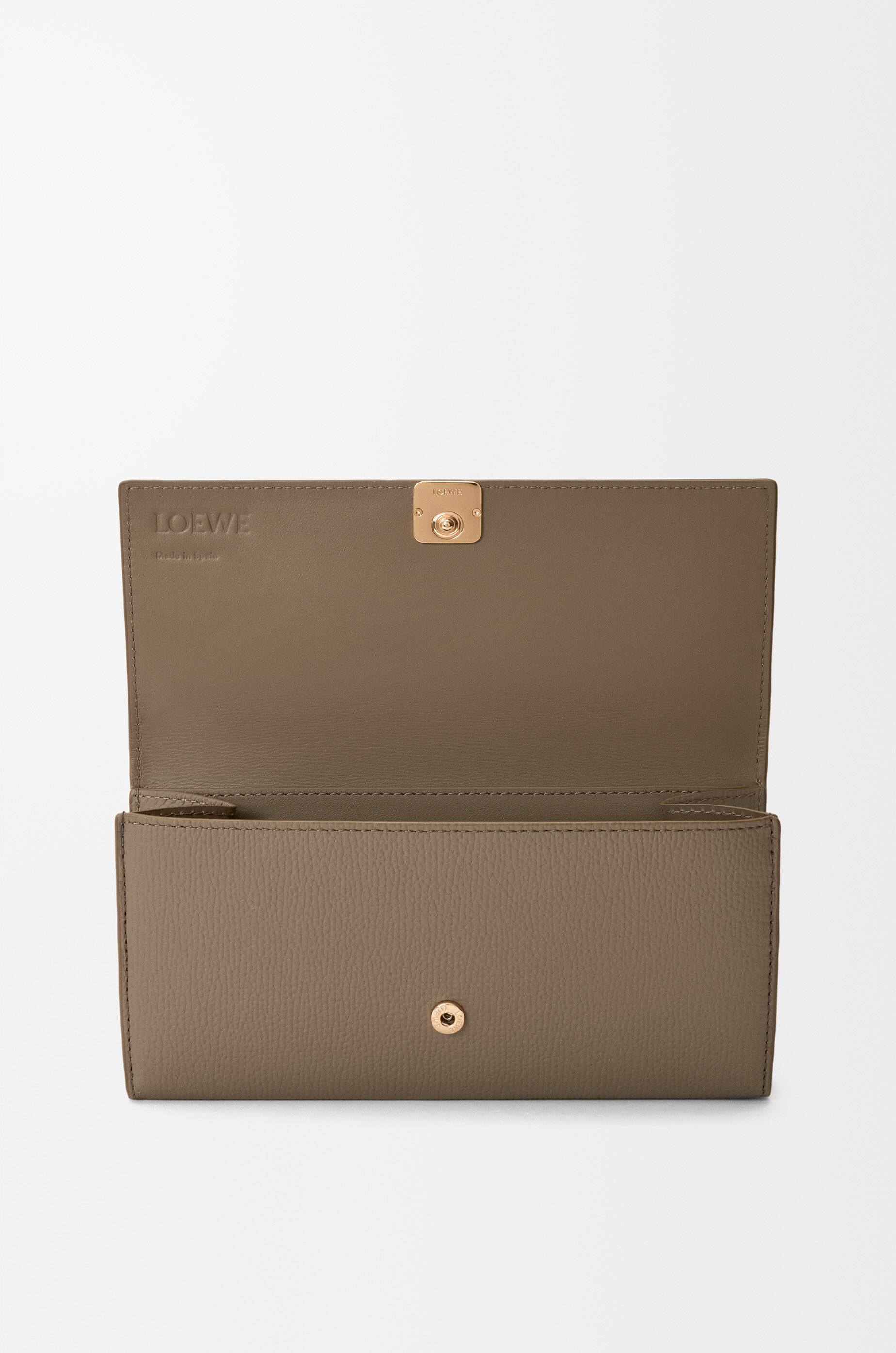 LOEWE Anagram continental wallet in pebble grained calfskin Taupe
