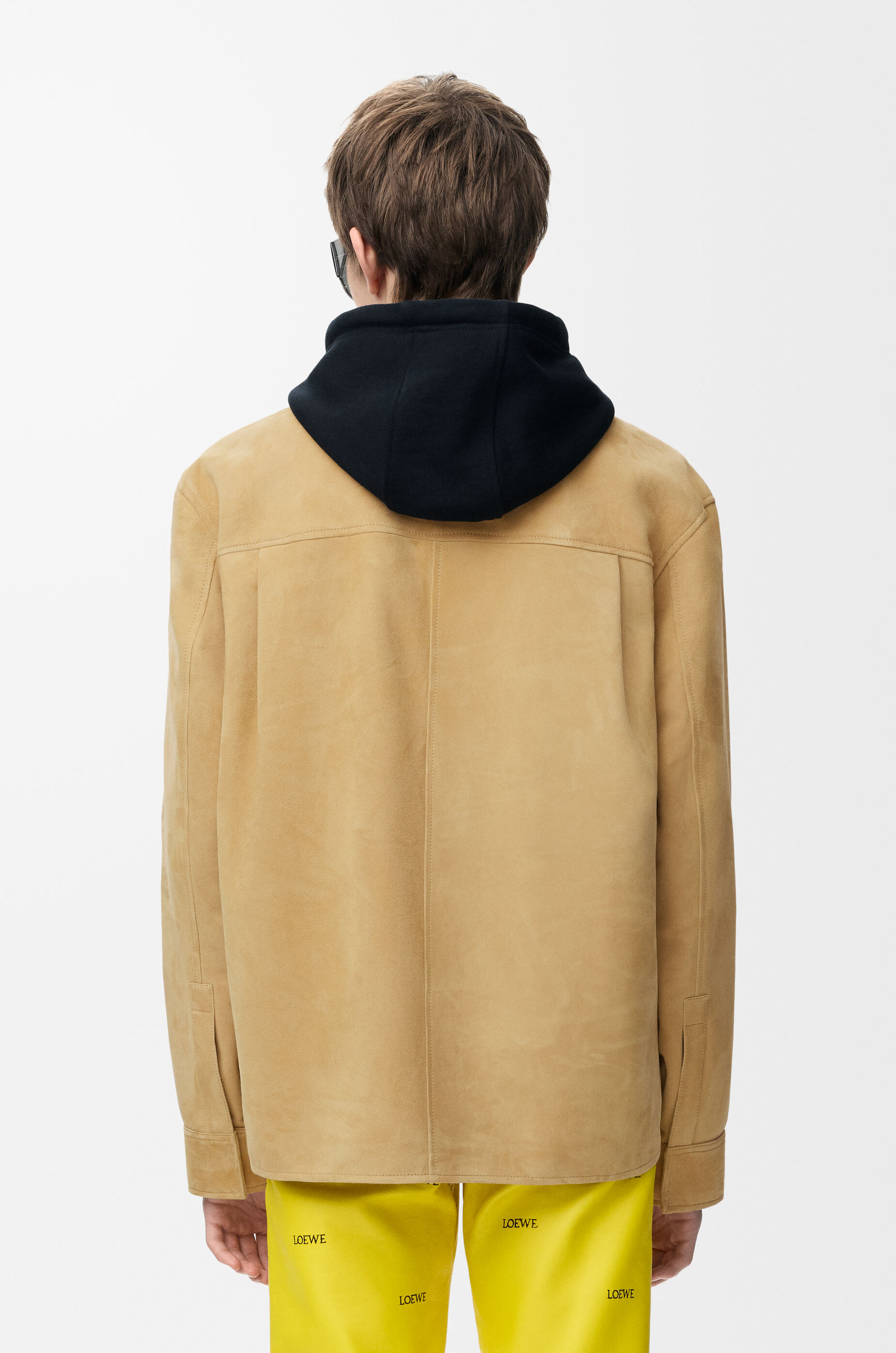 LOEWE Overshirt in suede lambskin Beige