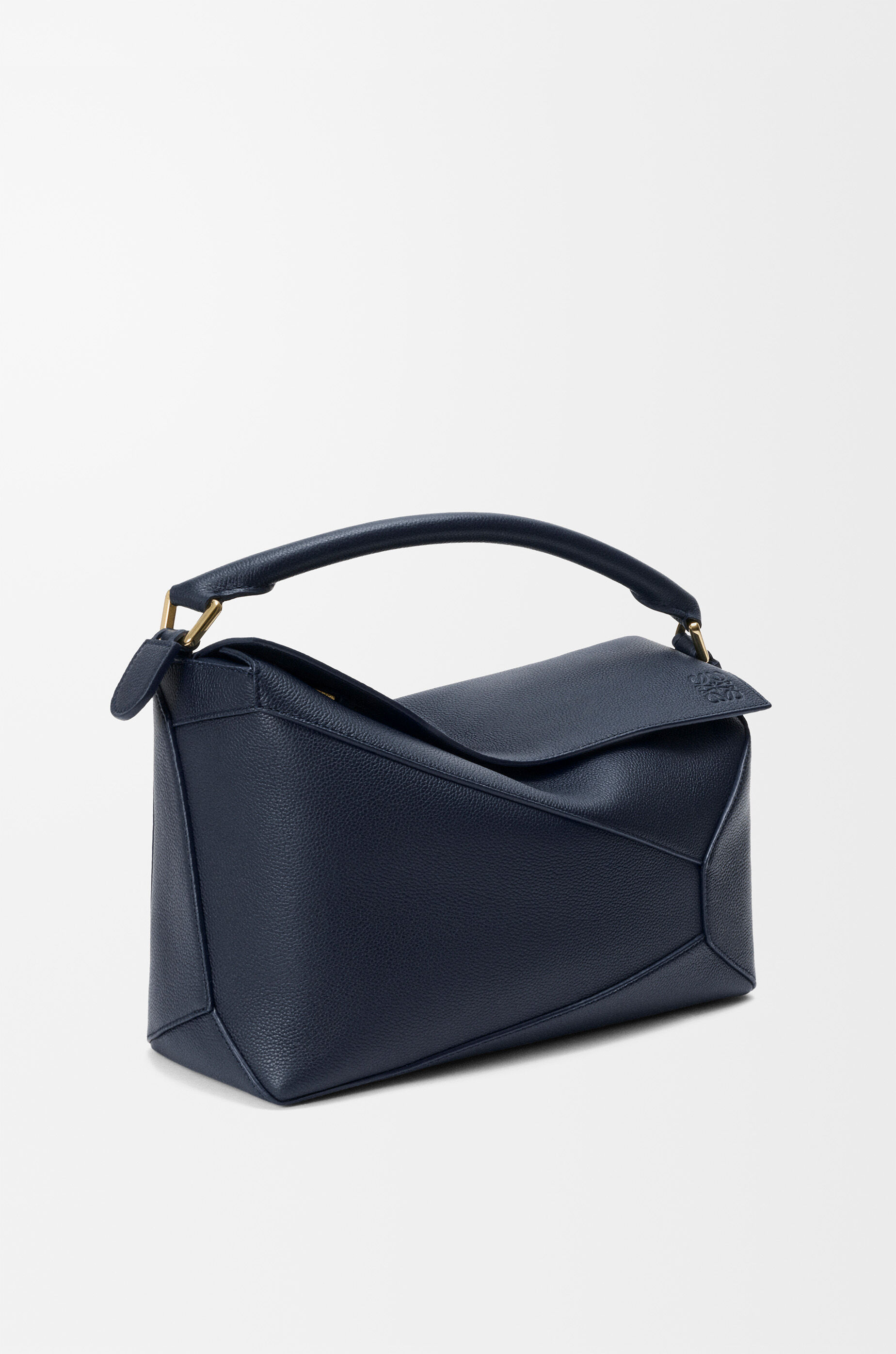 LOEWE Medium Puzzle Edge bag in soft grained calfskin Deep Navy