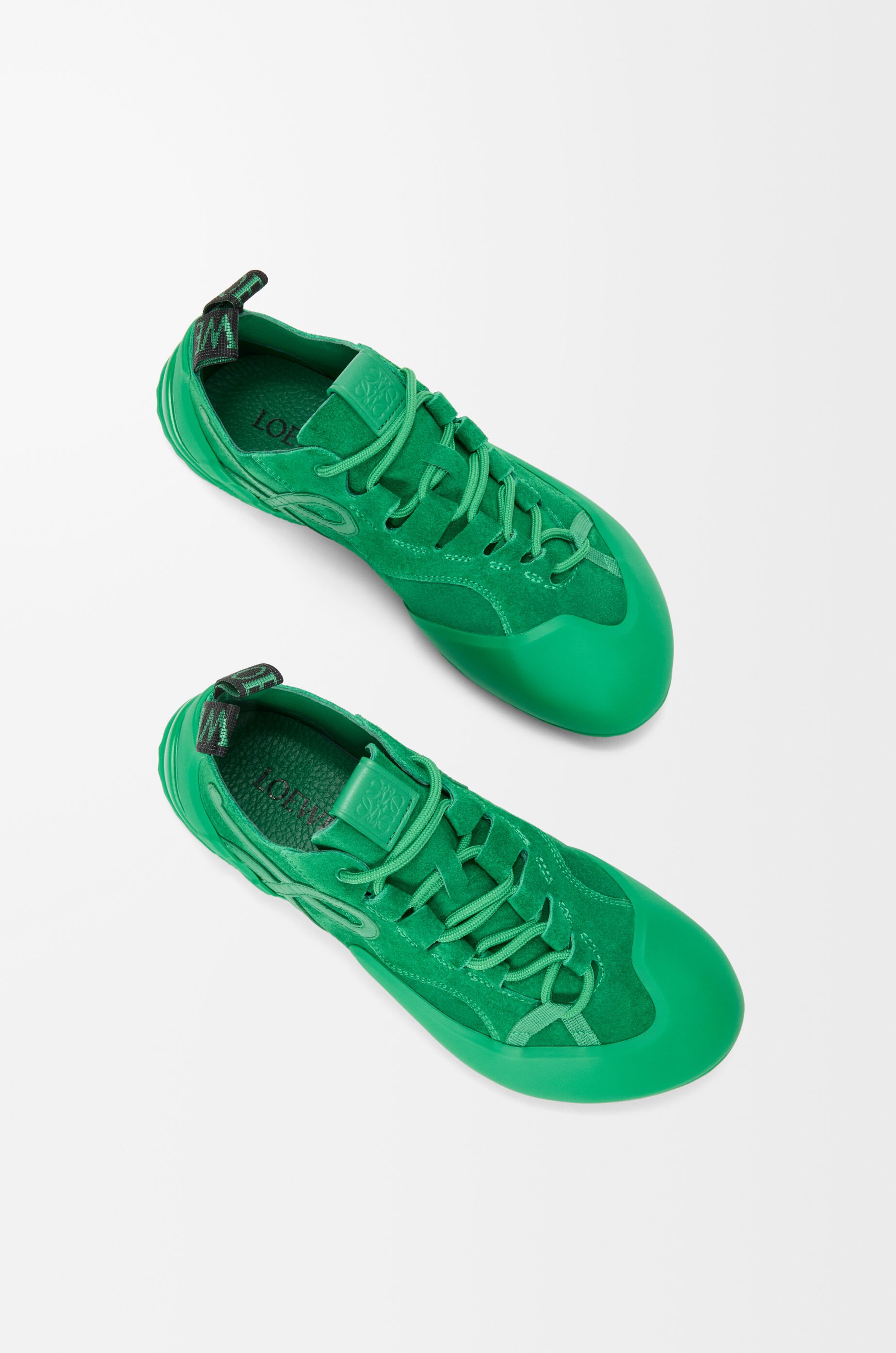 LOEWE Grip sneaker in calfskin suede Jungle Green