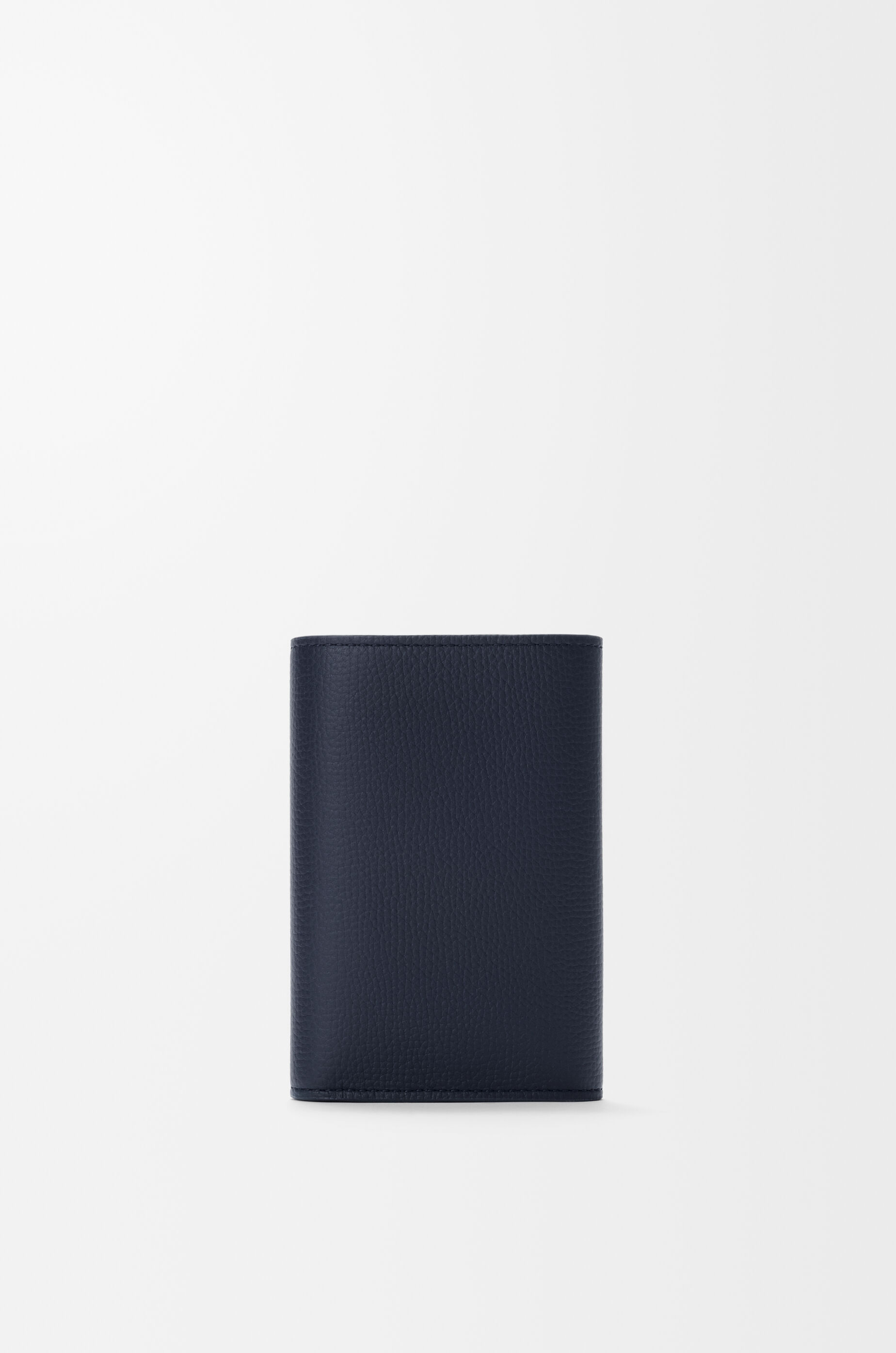 LOEWE Anagram small vertical wallet in pebble grained calfskin Deep Navy