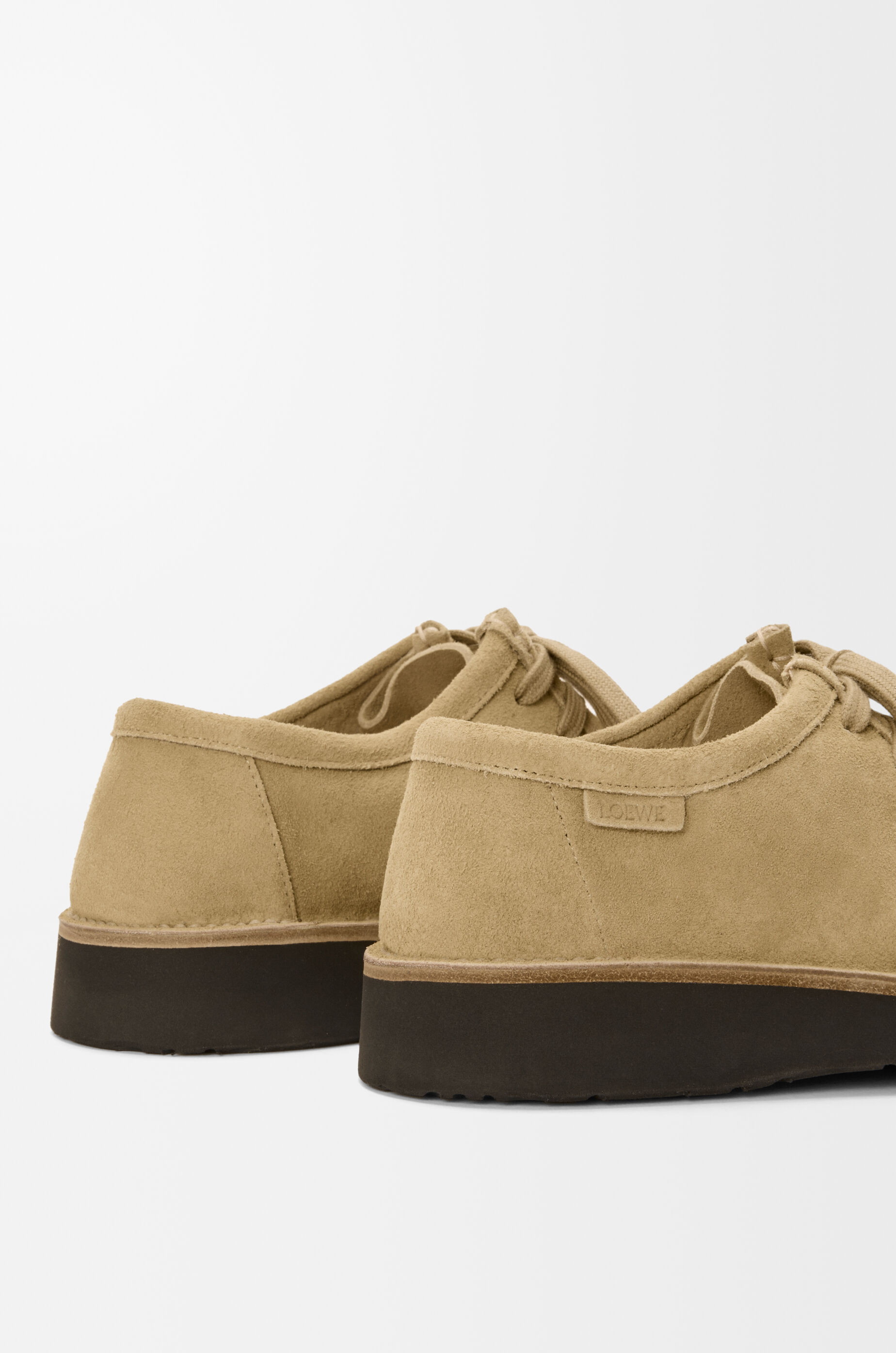 LOEWE Faro lace-up in suede calfskin Sahara