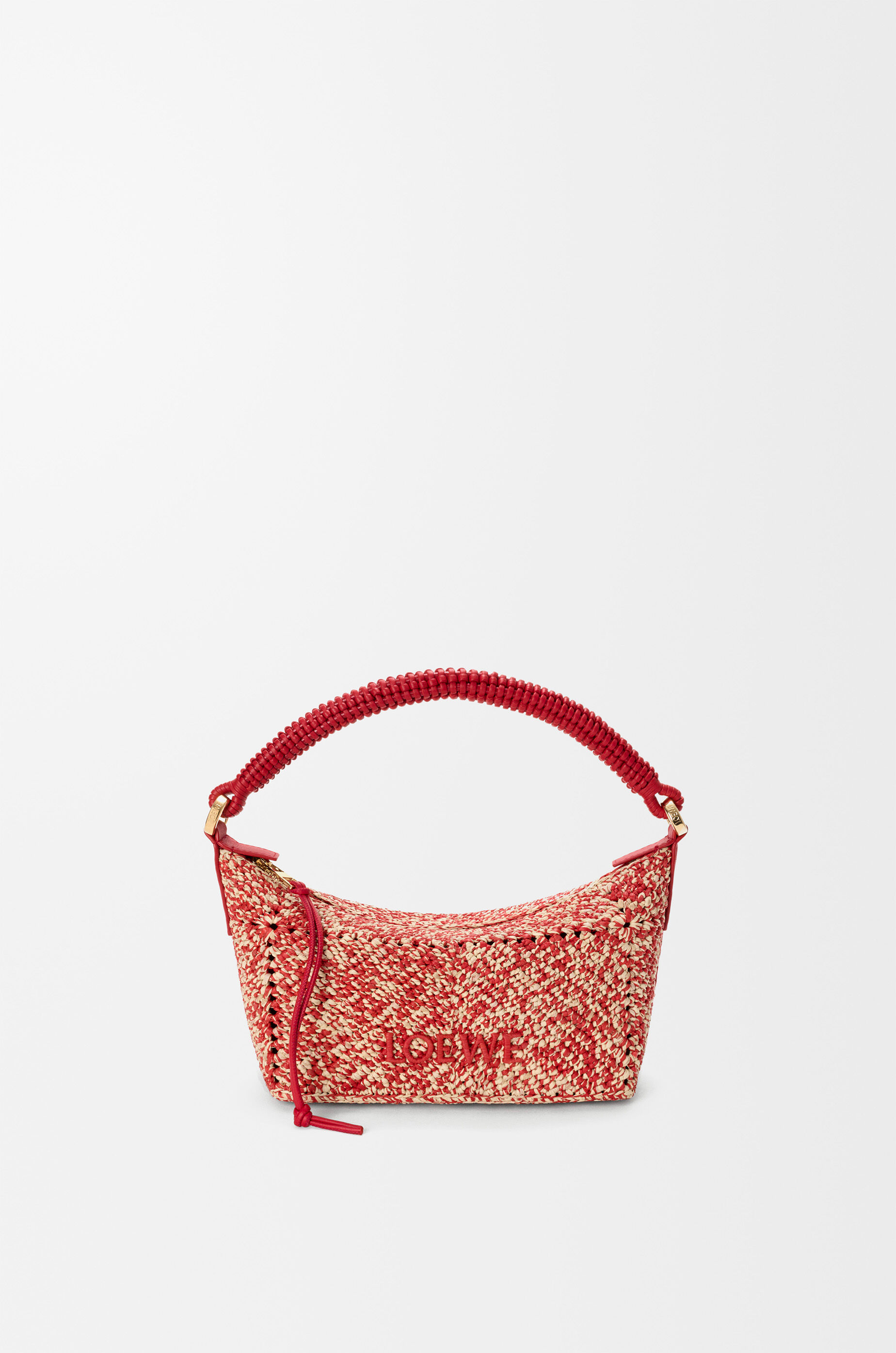 LOEWE Cala mini bag in melange raffia Red