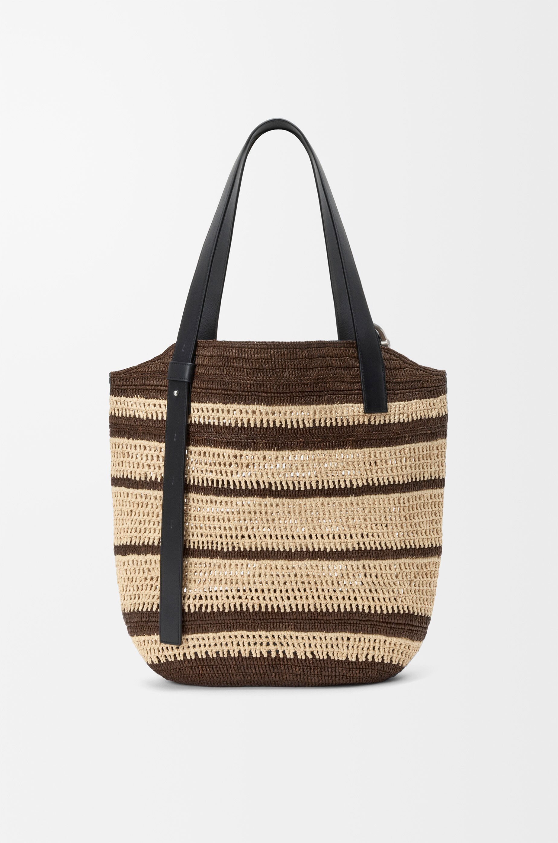 LOEWE Loop basket in raffia Chocolate/Natural