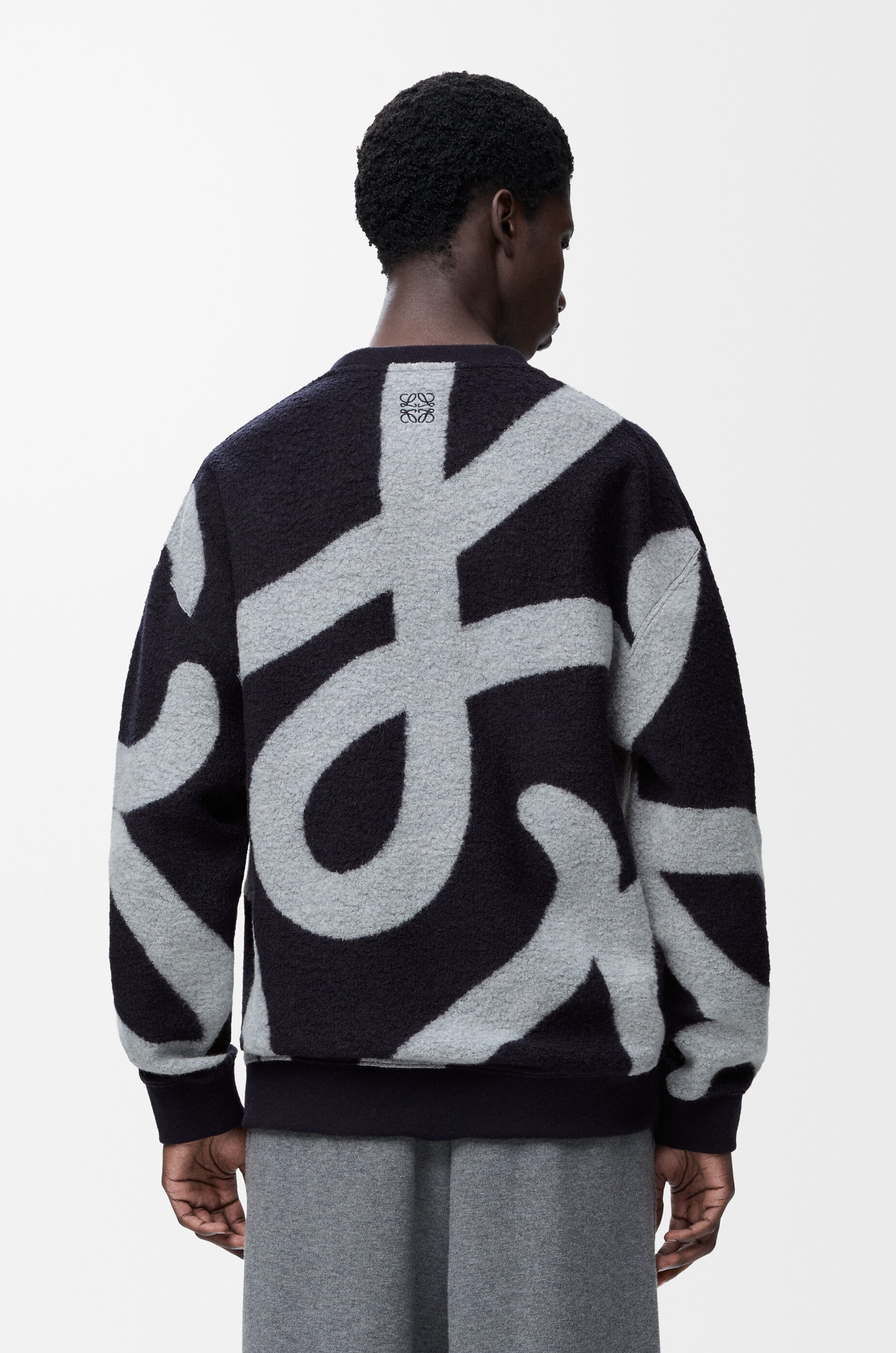 LOEWE Sweatshirt in wool and cotton Navy/Grey