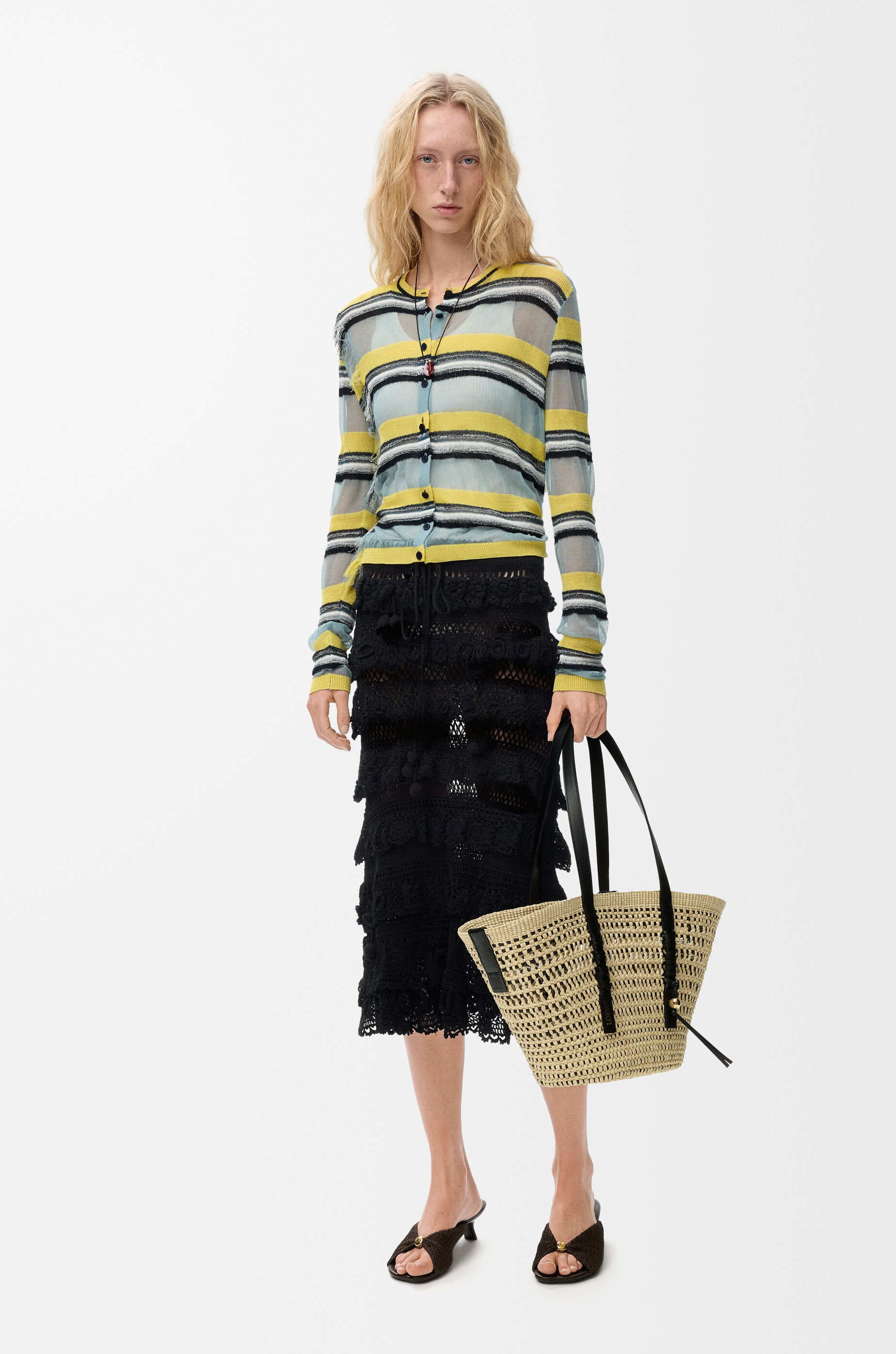 LOEWE Skirt in cotton crochet Black