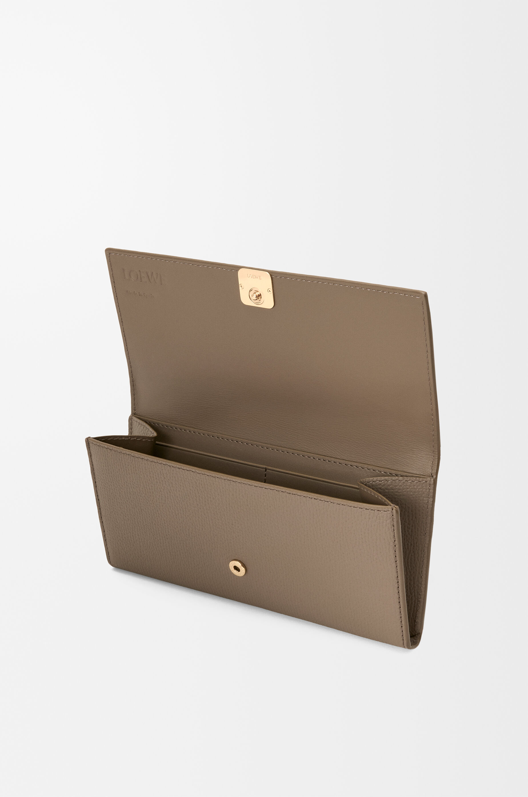 LOEWE Anagram continental wallet in pebble grained calfskin Taupe