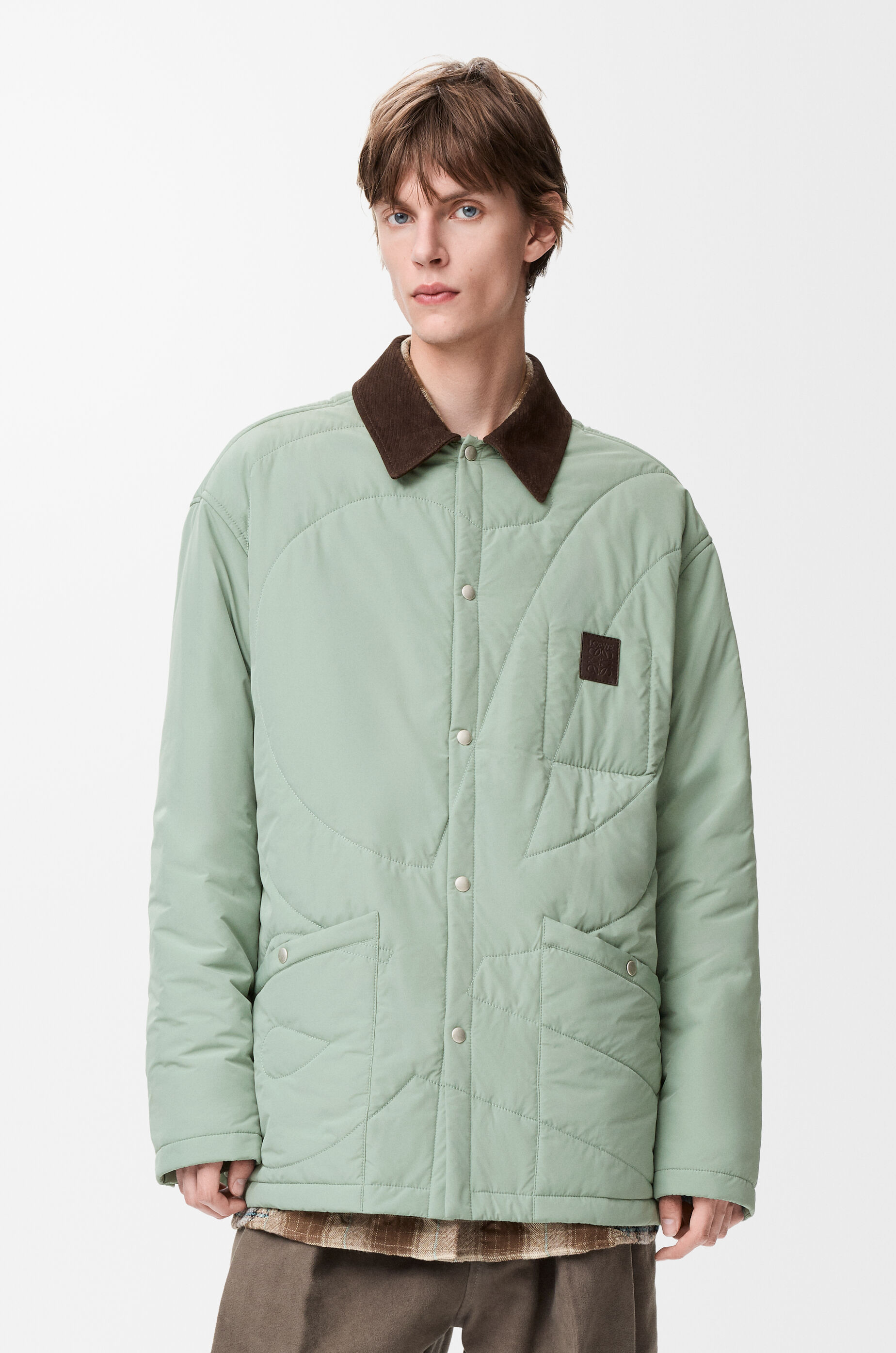 LOEWE Padded overshirt in technical shell Turquoise
