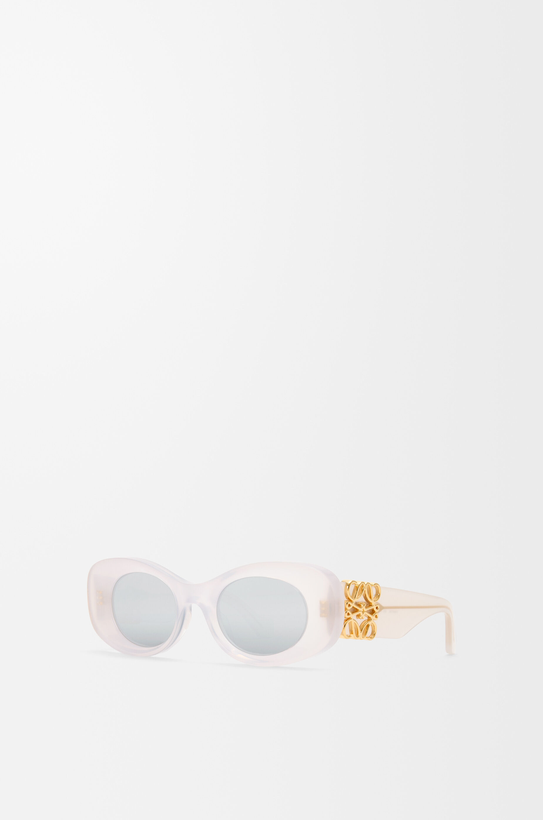 LOEWE Beveled Oval Maxi Anagram sunglasses White
