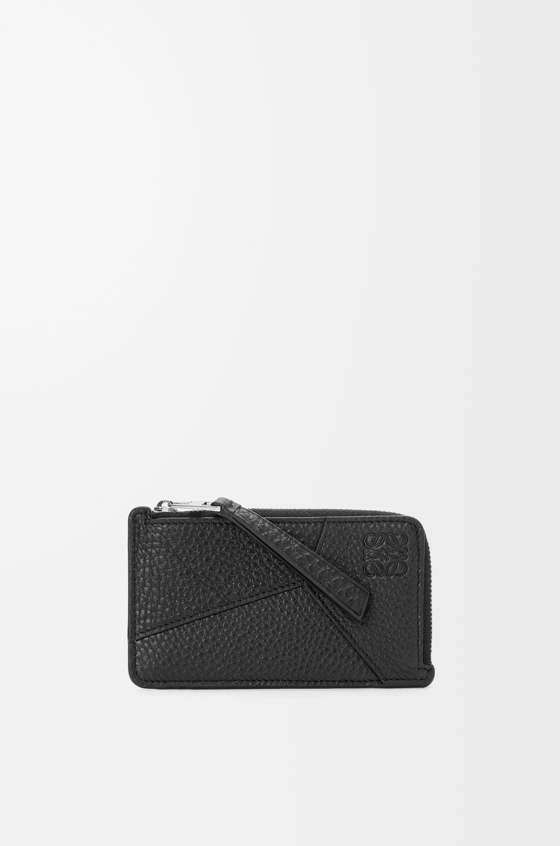 LOEWE Puzzle coin cardholder in supple grained calfskin Black