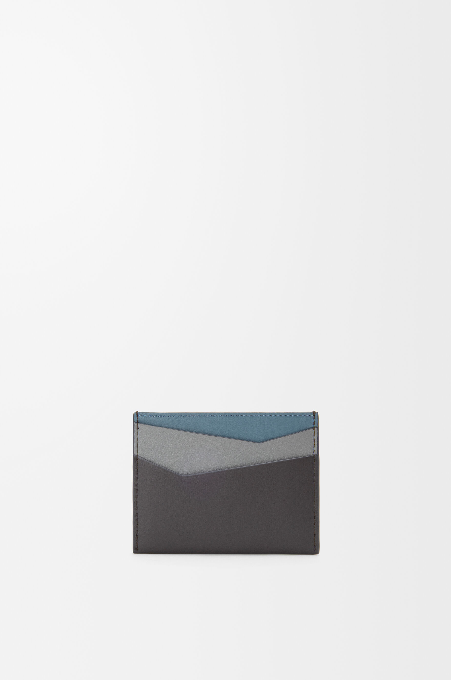 LOEWE Puzzle plain cardholder in classic calfskin Asphalt Grey/Storm Blue