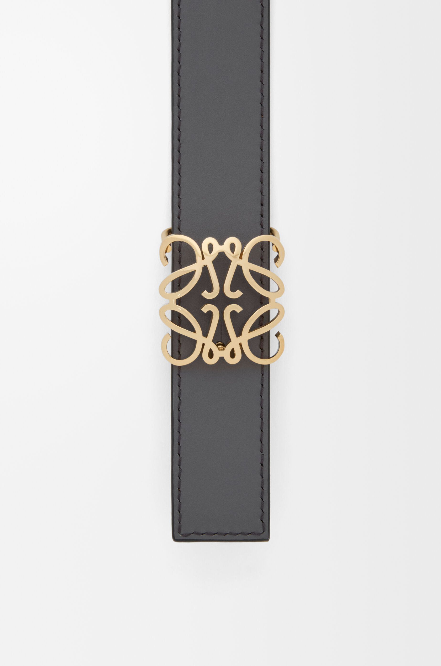 LOEWE Reversible Anagram Bombé belt in smooth calfskin Mocha/Slate