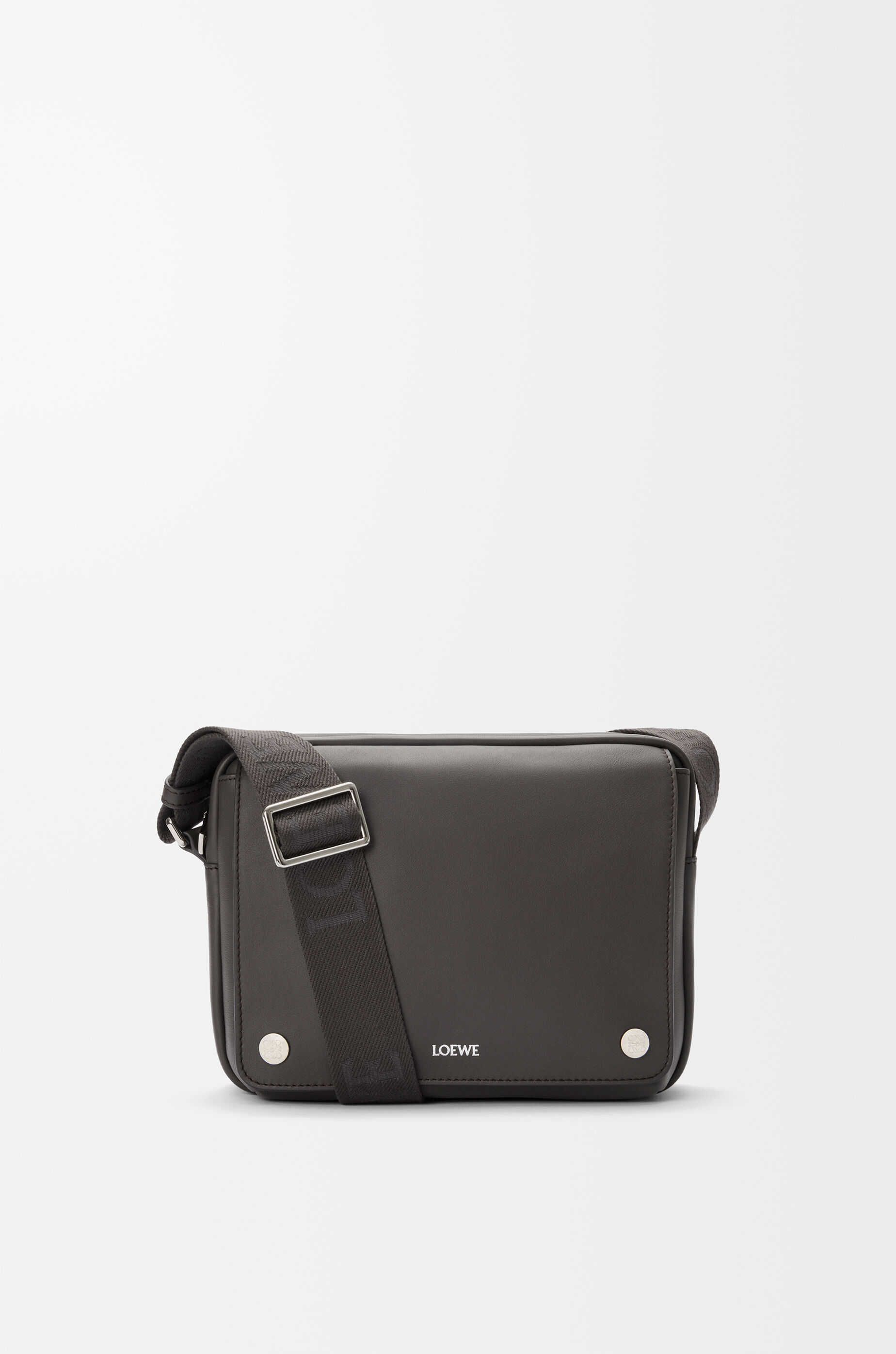 LOEWE Medium Pebble messenger bag in smooth calfskin Dark Grey