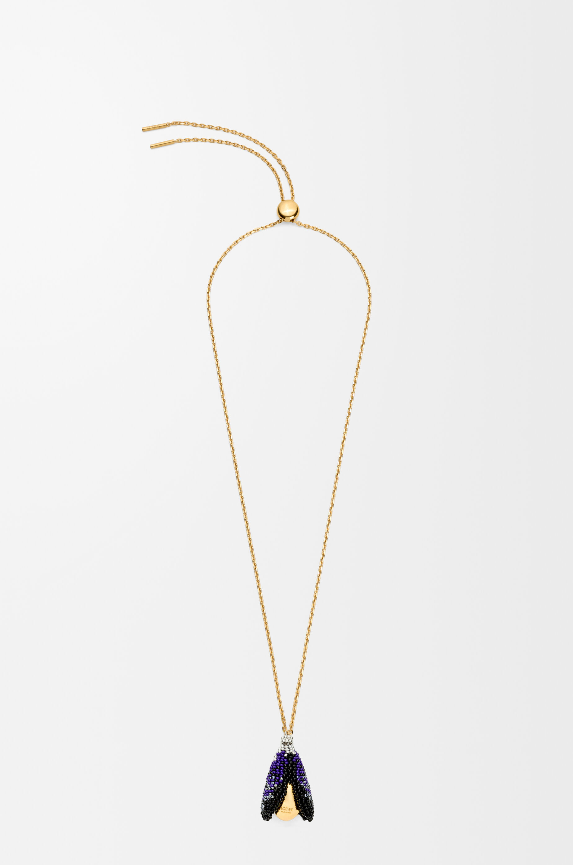 LOEWE Shell necklace in sterling silver and beads Gold/Black