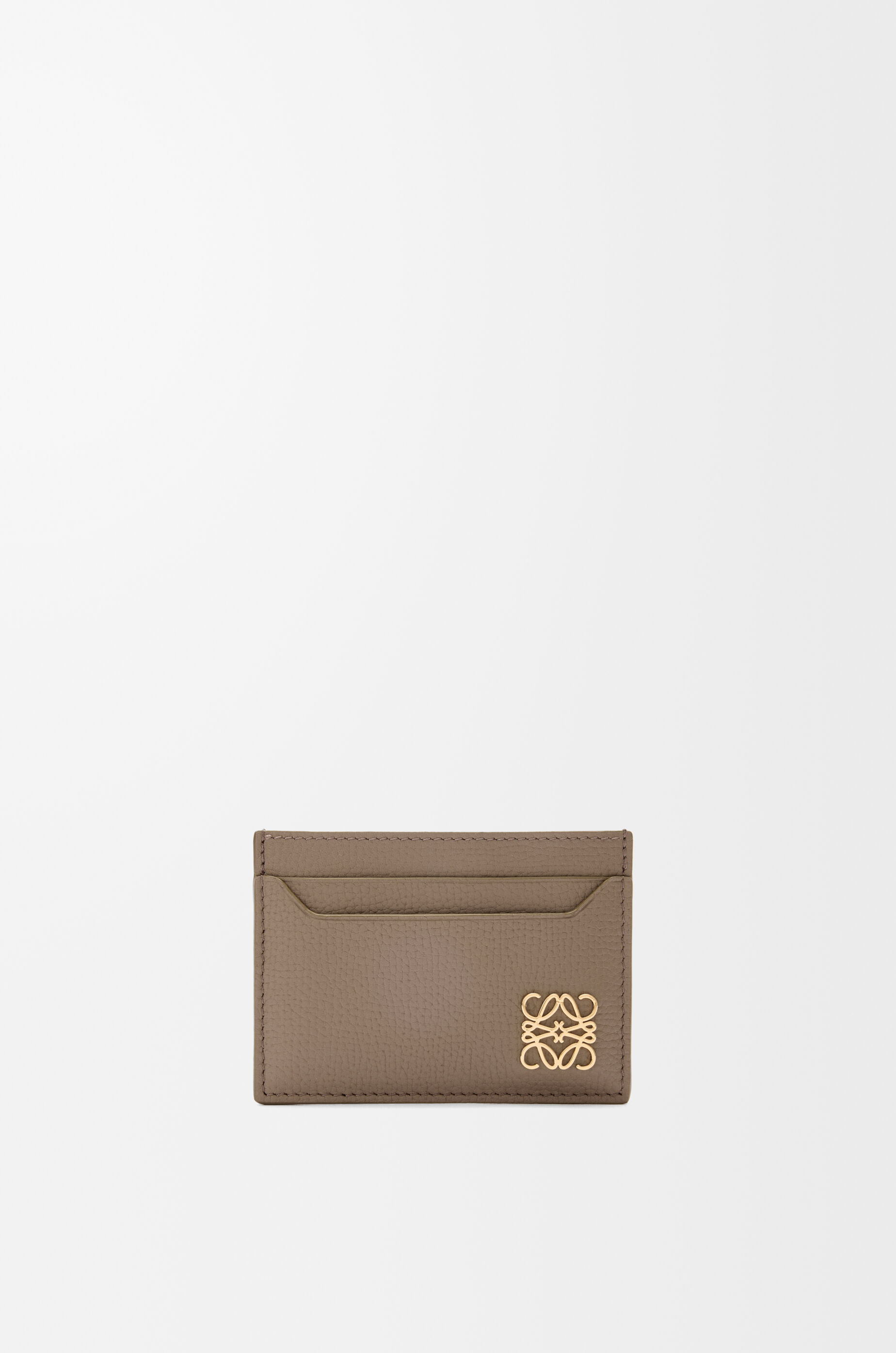 LOEWE Anagram plain cardholder in pebble grained calfskin Taupe