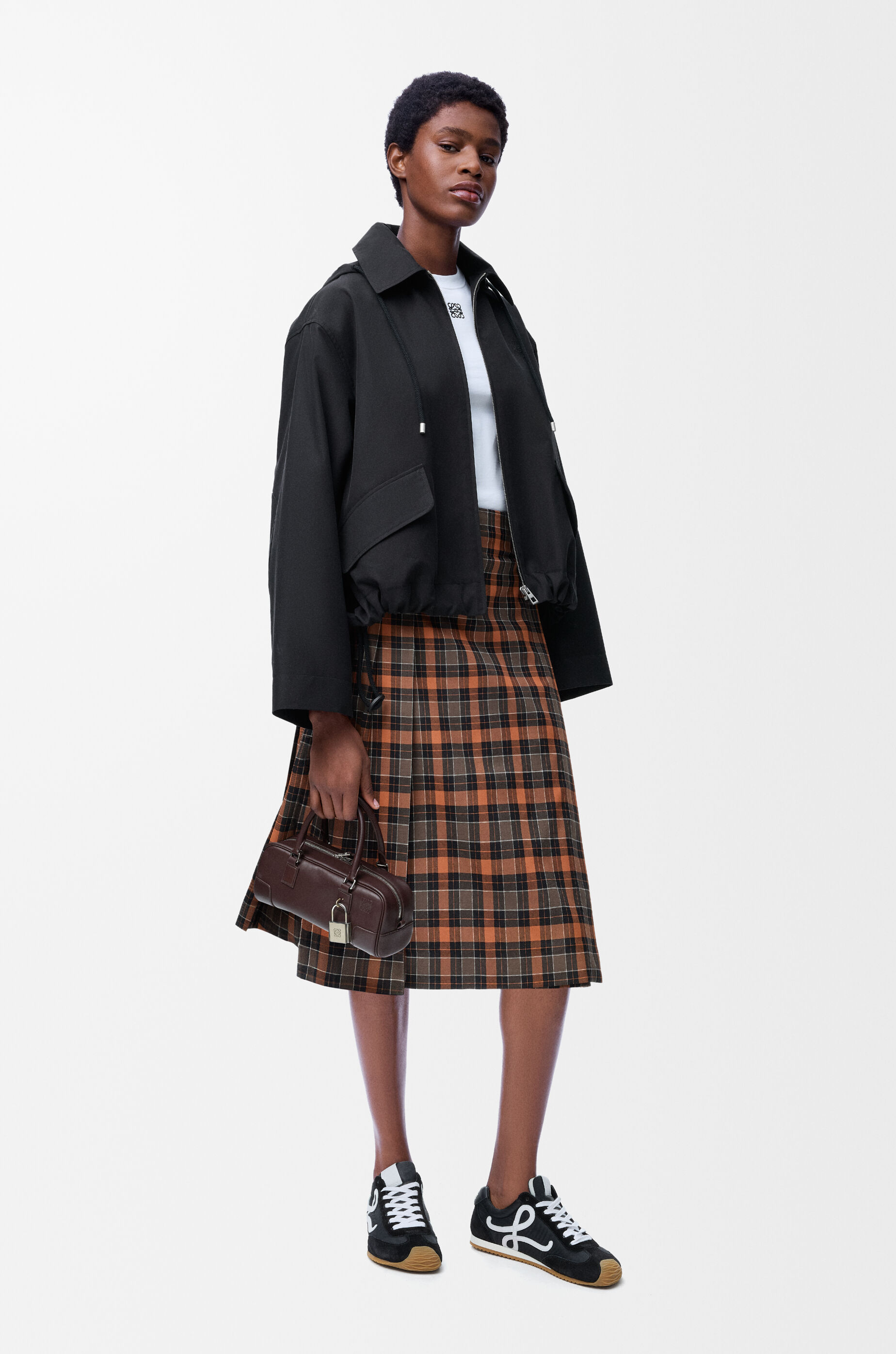 LOEWE Hooded parka in cotton Black