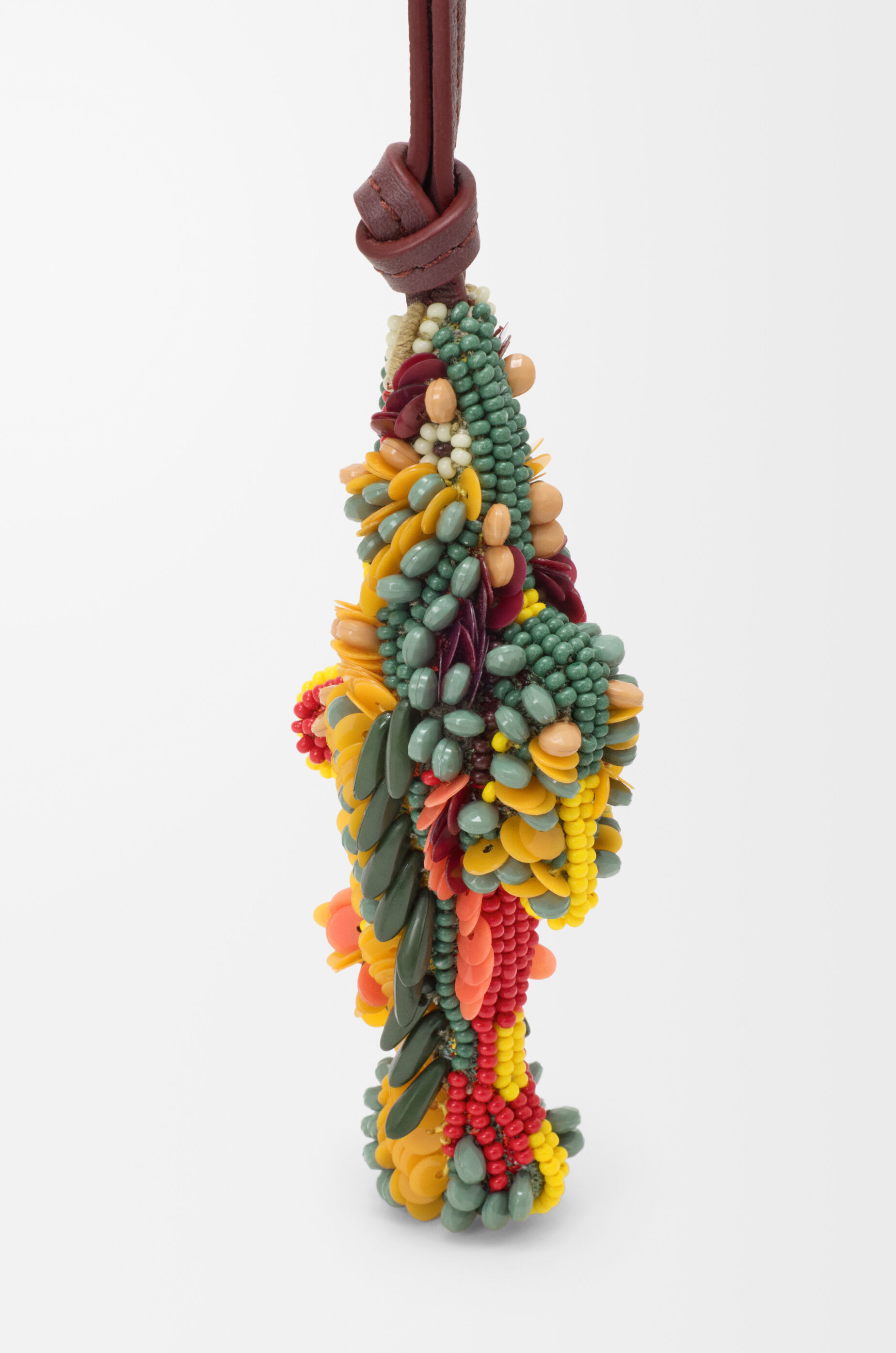 LOEWE Fish charm in felt, beads and calfskin Multicolor
