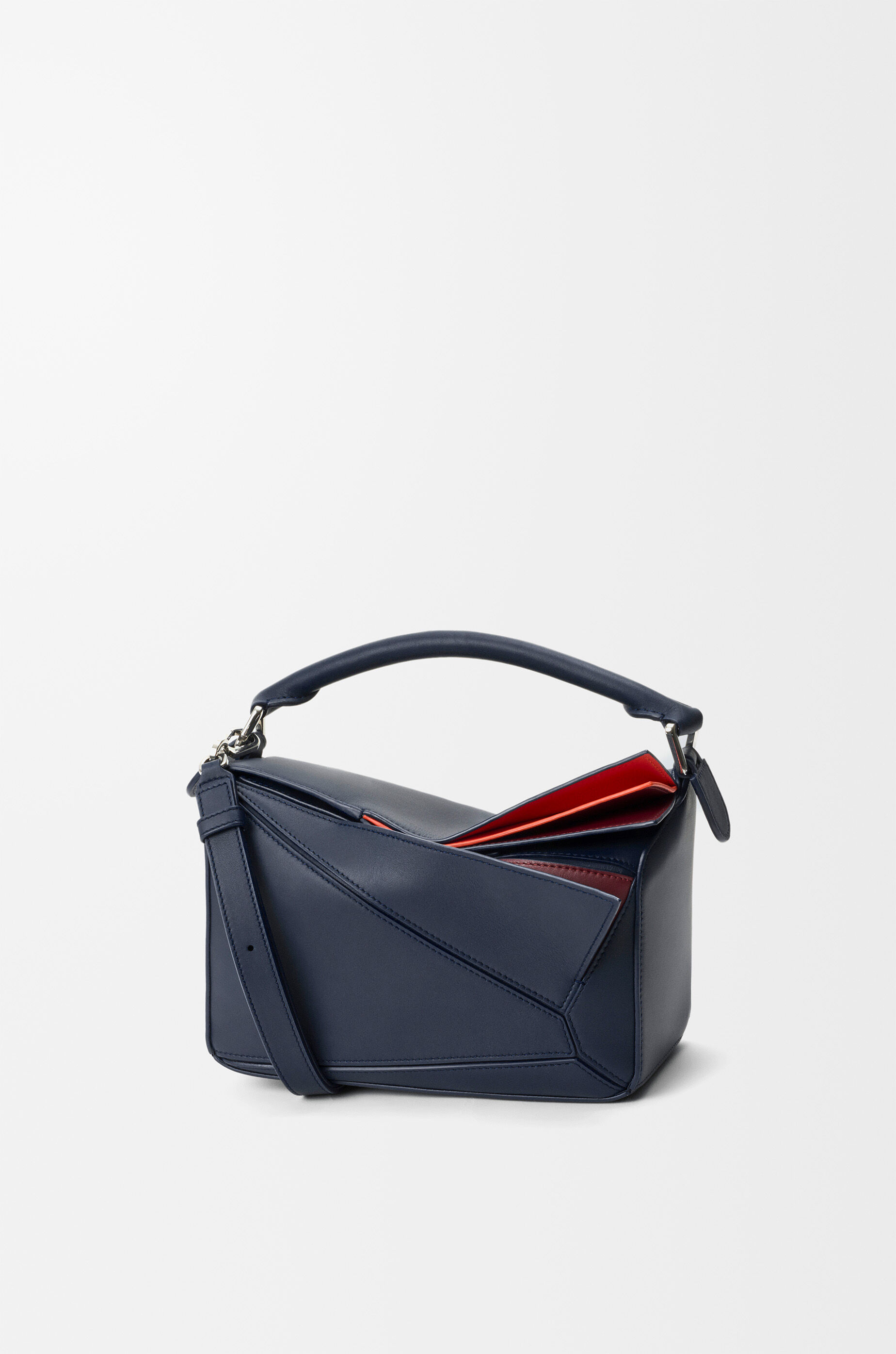 LOEWE Small layered Puzzle bag in classic calfskin Multicolor  Deep Navy
