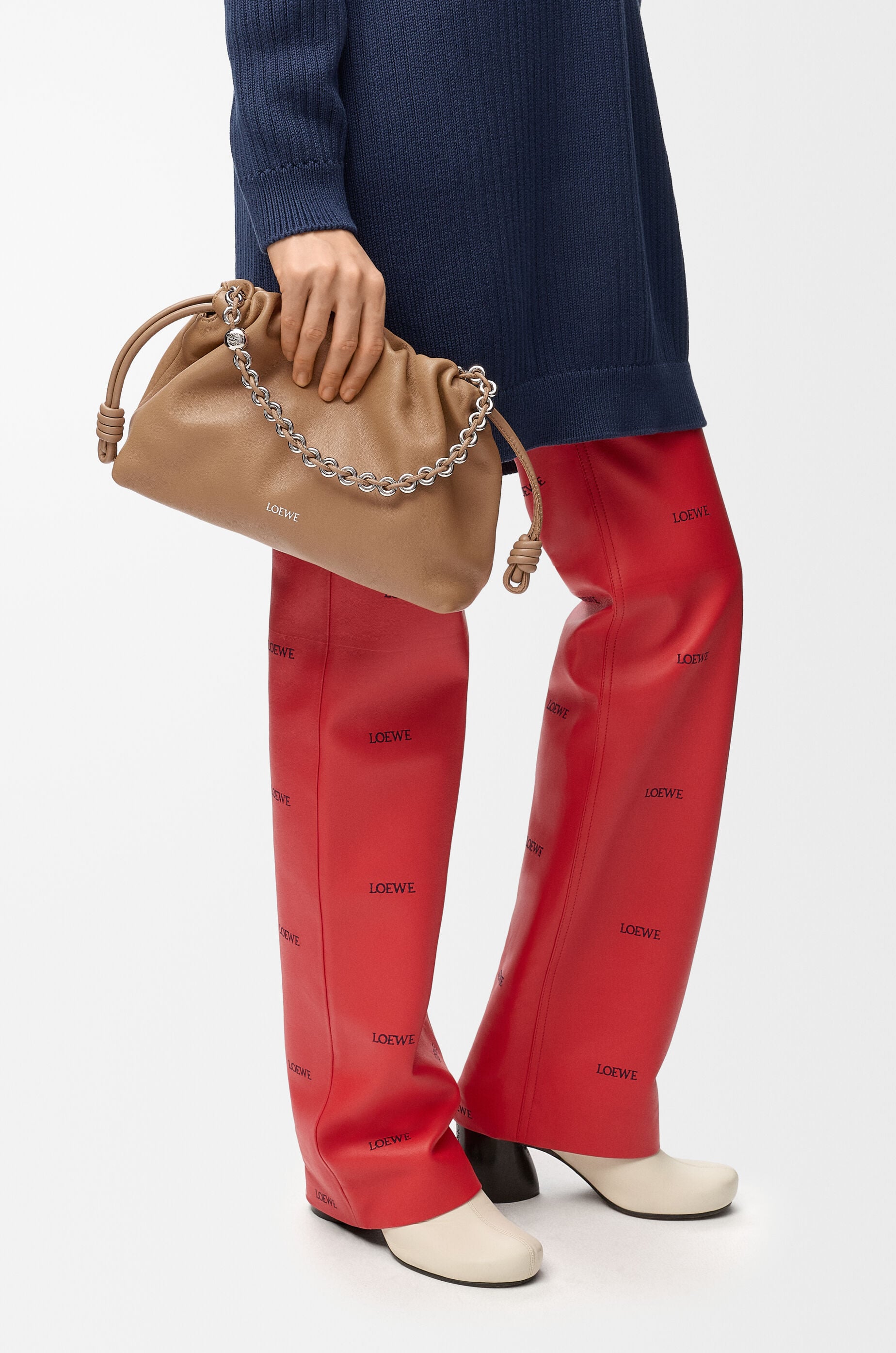 LOEWE Medium Flamenco purse in mellow nappa lambskin Mocha
