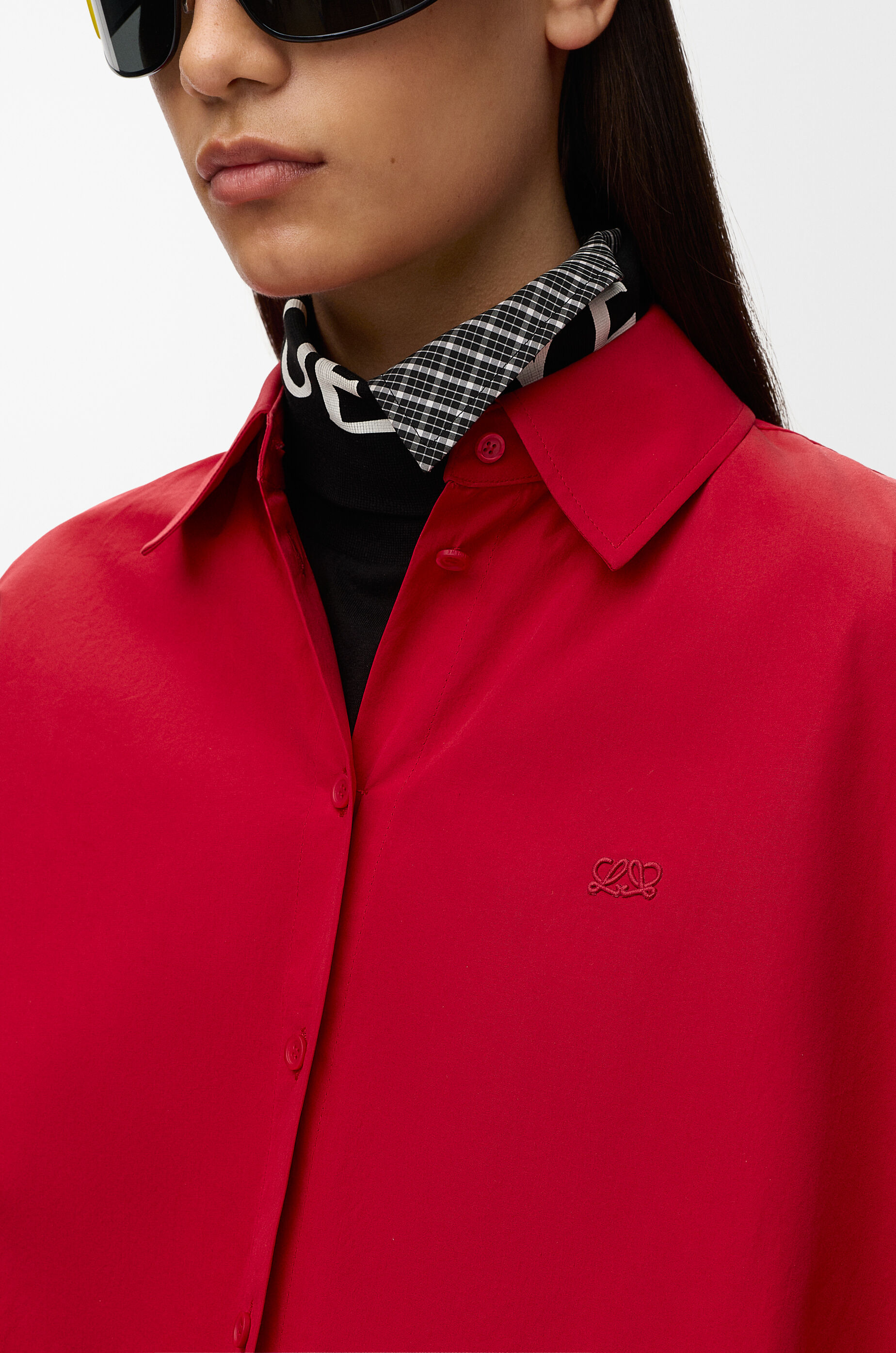 LOEWE Short sleeve trapeze shirt in cotton Red