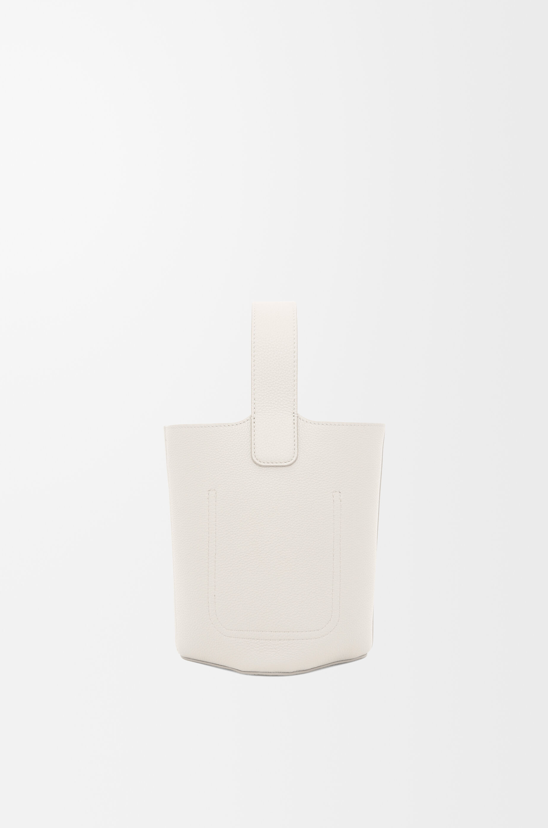 LOEWE Mini Pebble Bucket bag in soft grained calfskin Soft White