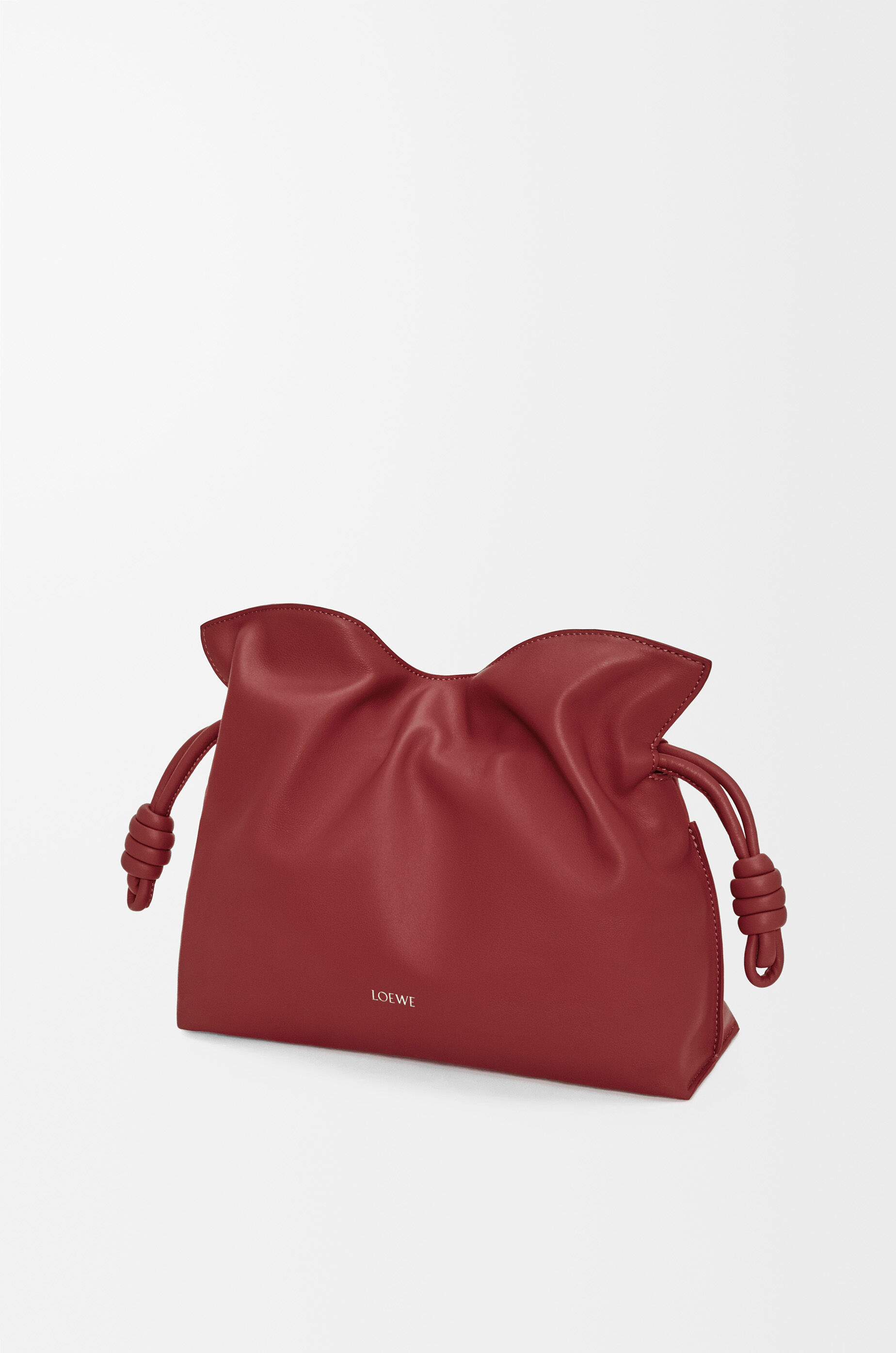 LOEWE Medium Flamenco clutch in nappa calfskin Burnt Red
