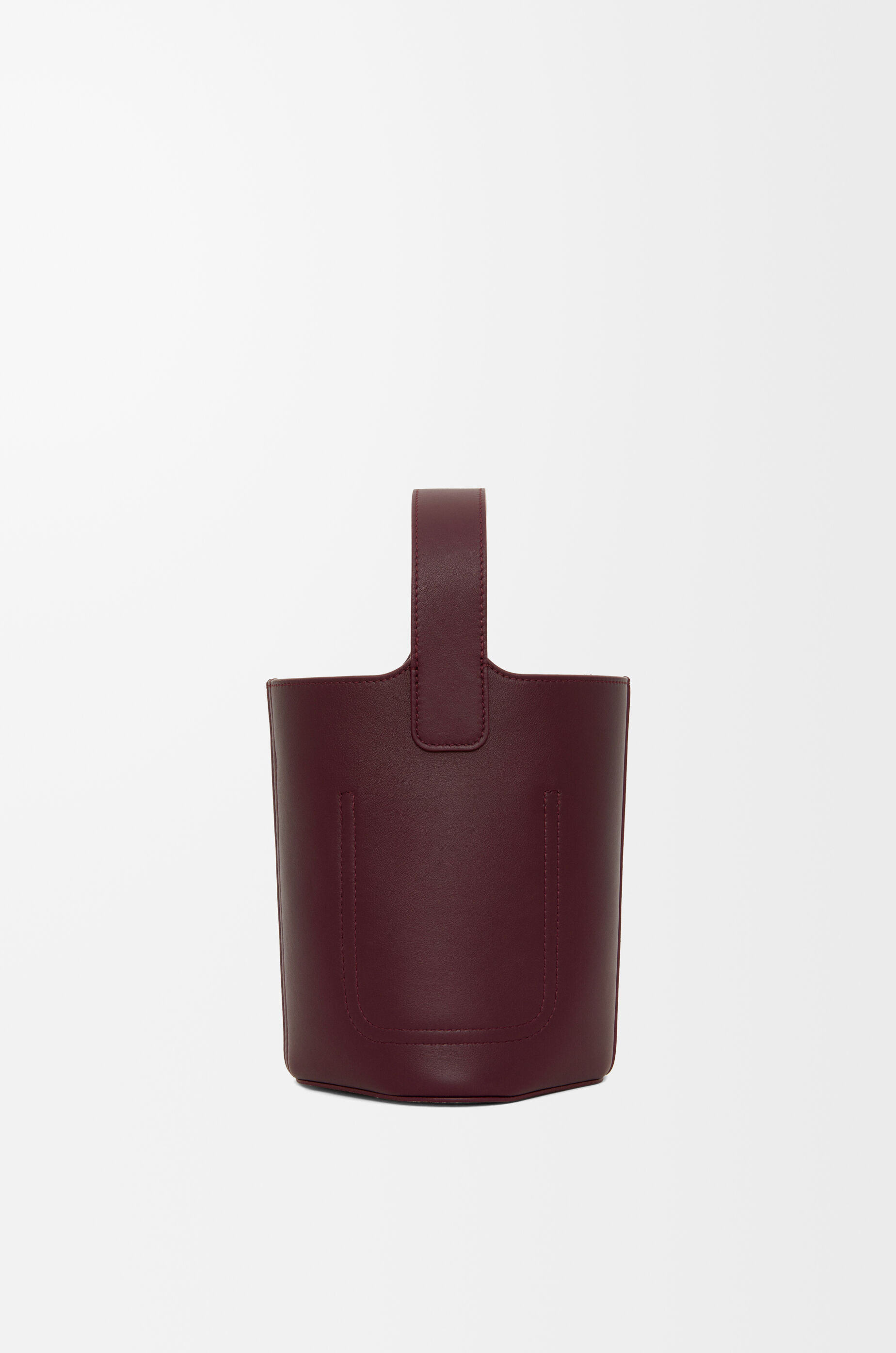 LOEWE Mini Pebble bucket in smooth calfskin Dark Burgundy