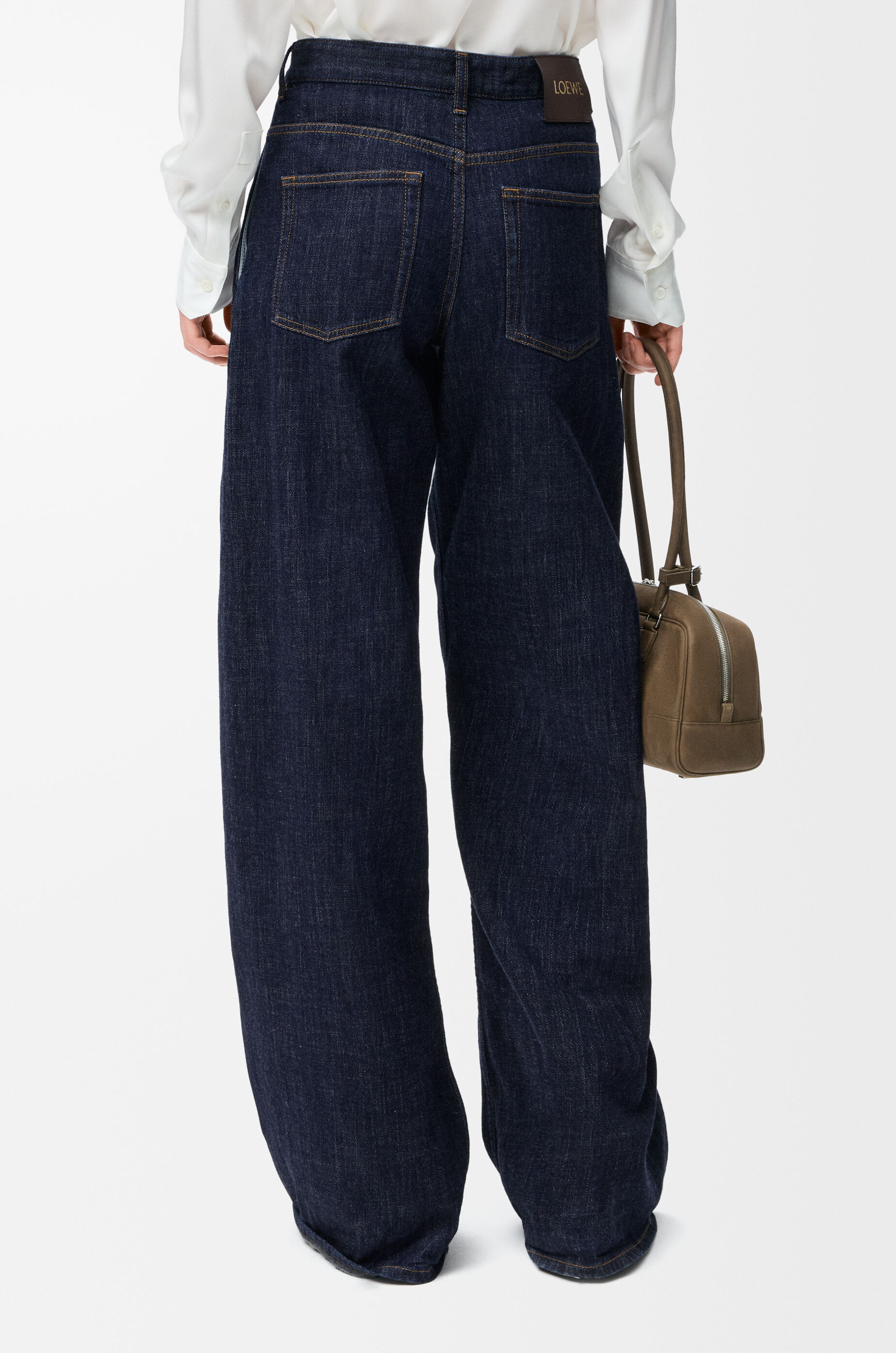 LOEWE Belted jeans in denim Indigo Blue